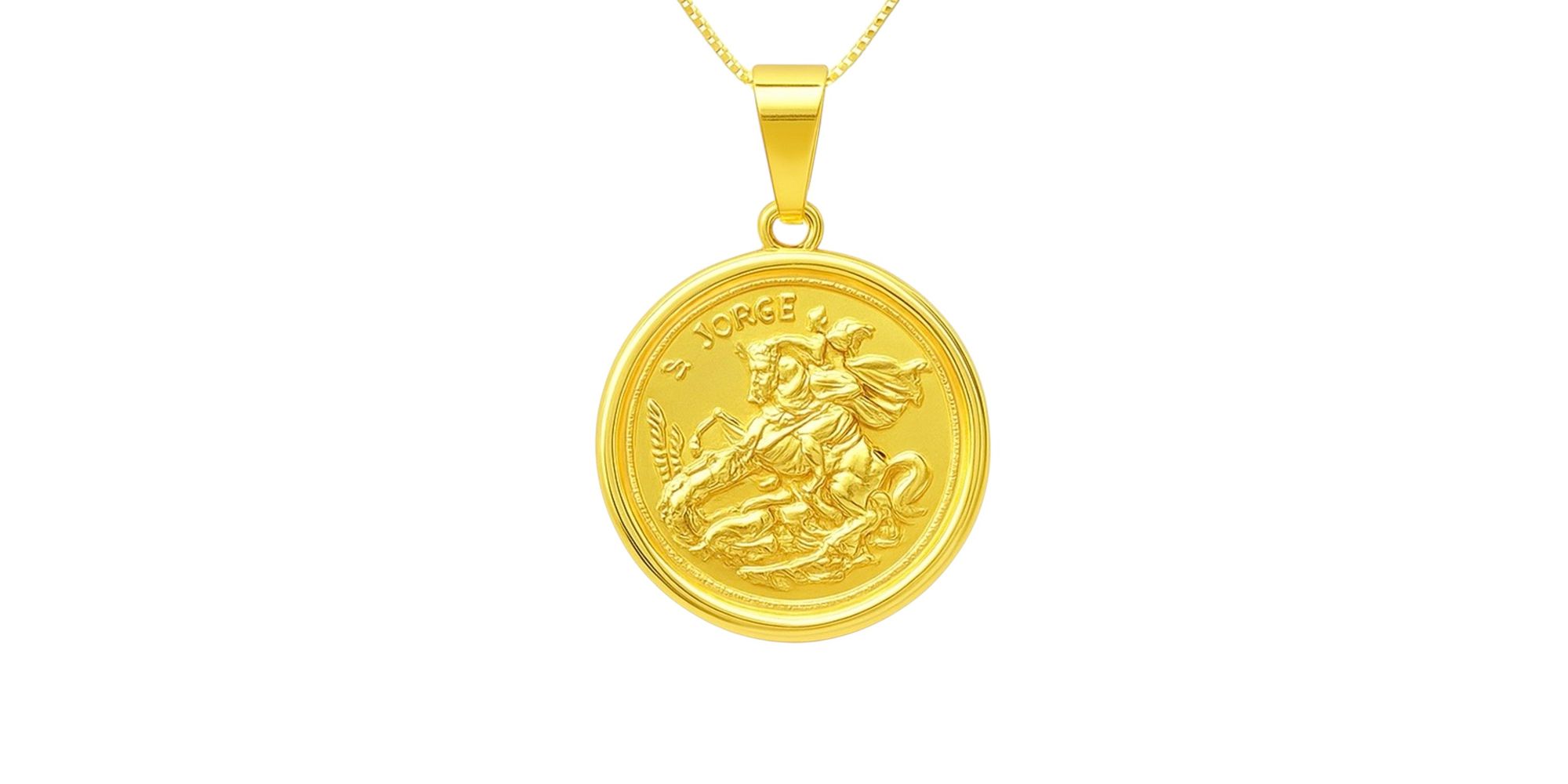 Pingente Medalha São Jorge 27x22 Banhado A Ouro 18K