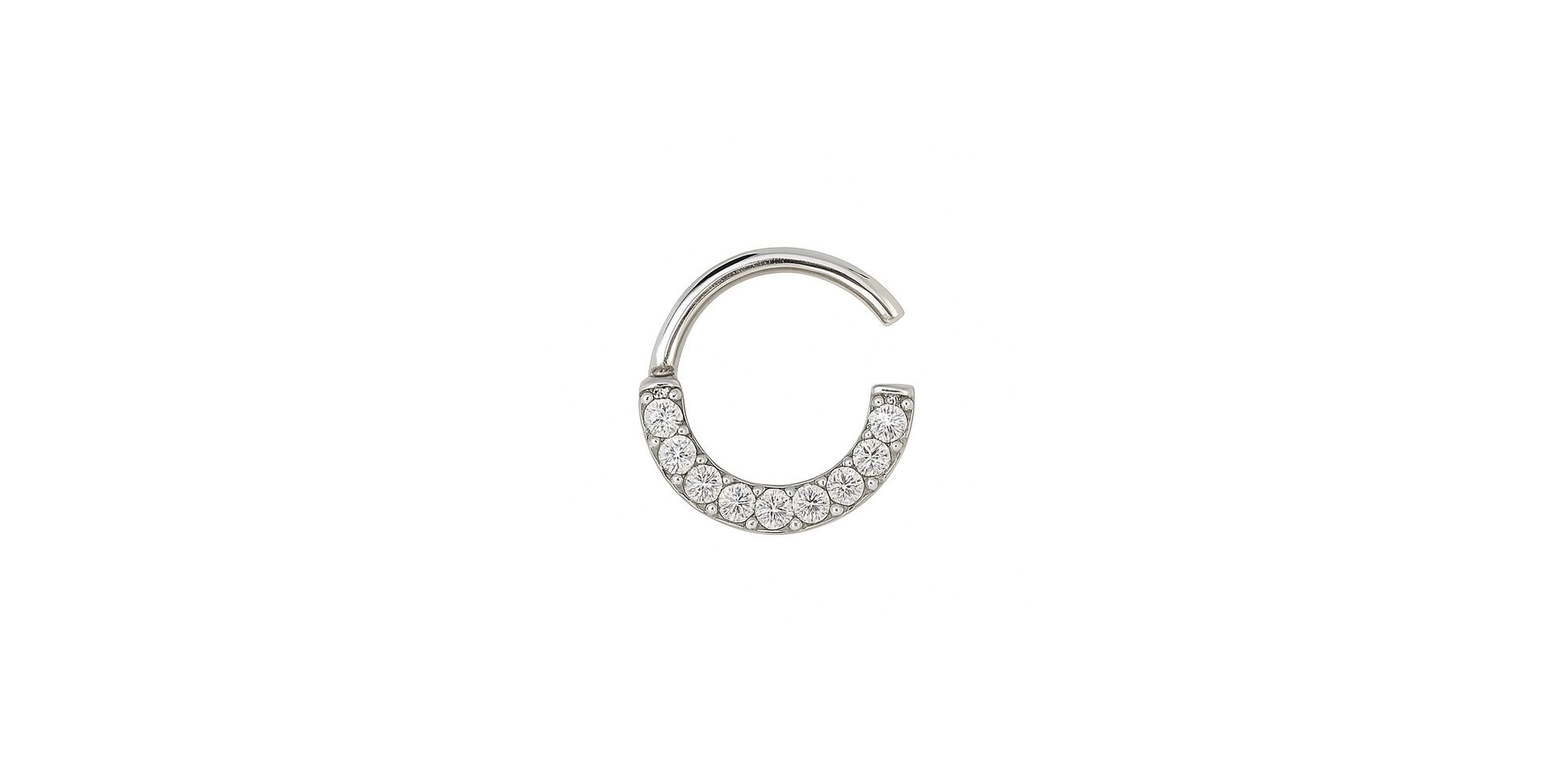 Piercing Nariz Argola Pequeno Cravejada Aço Inoxidável