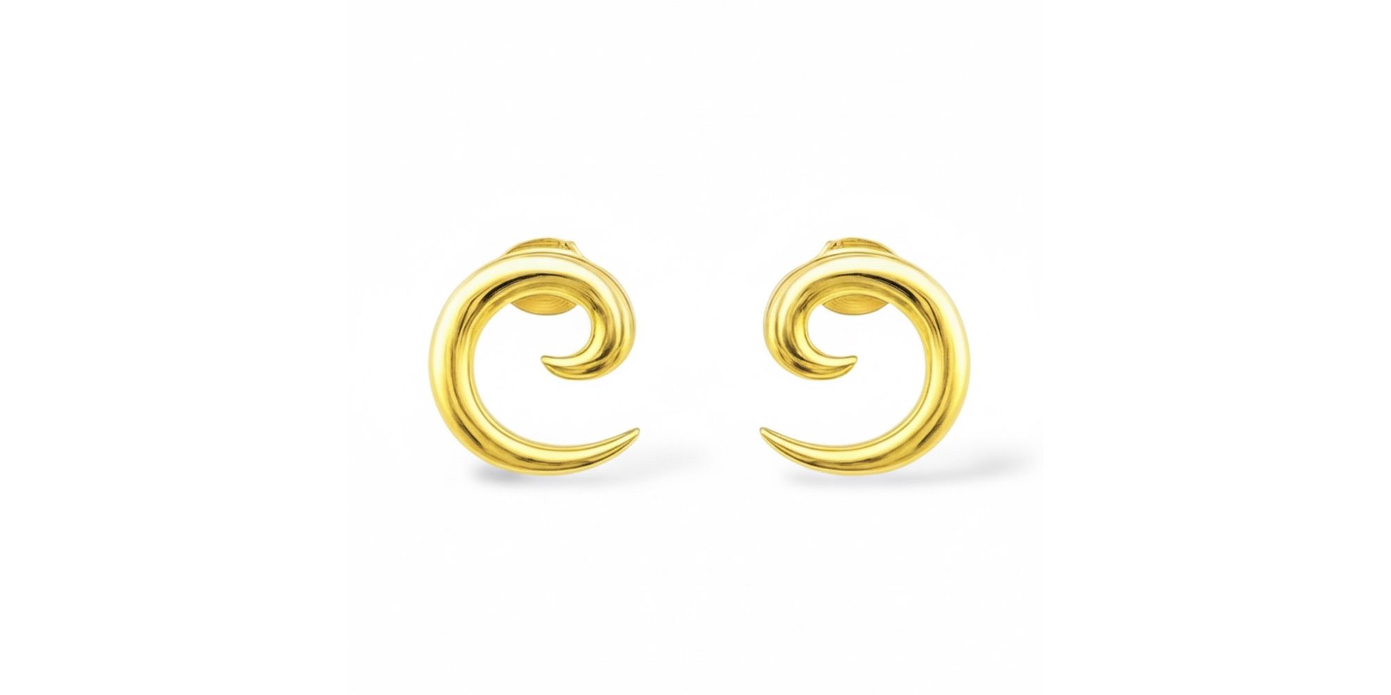 Brinco Espiral Pequeno Banhado a Ouro 18K 