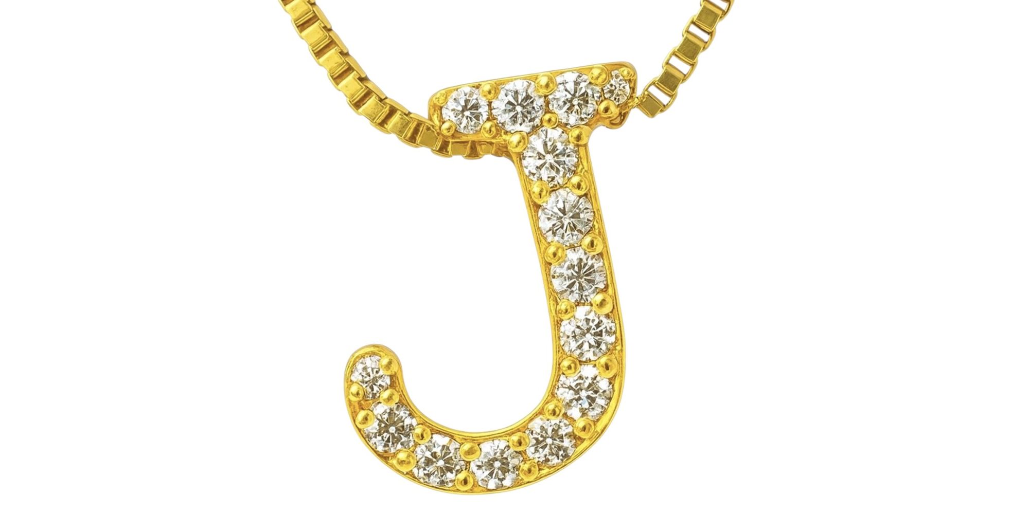 Pingente Latão Letra J Cravejada Zircônia Banhado A Ouro 18k