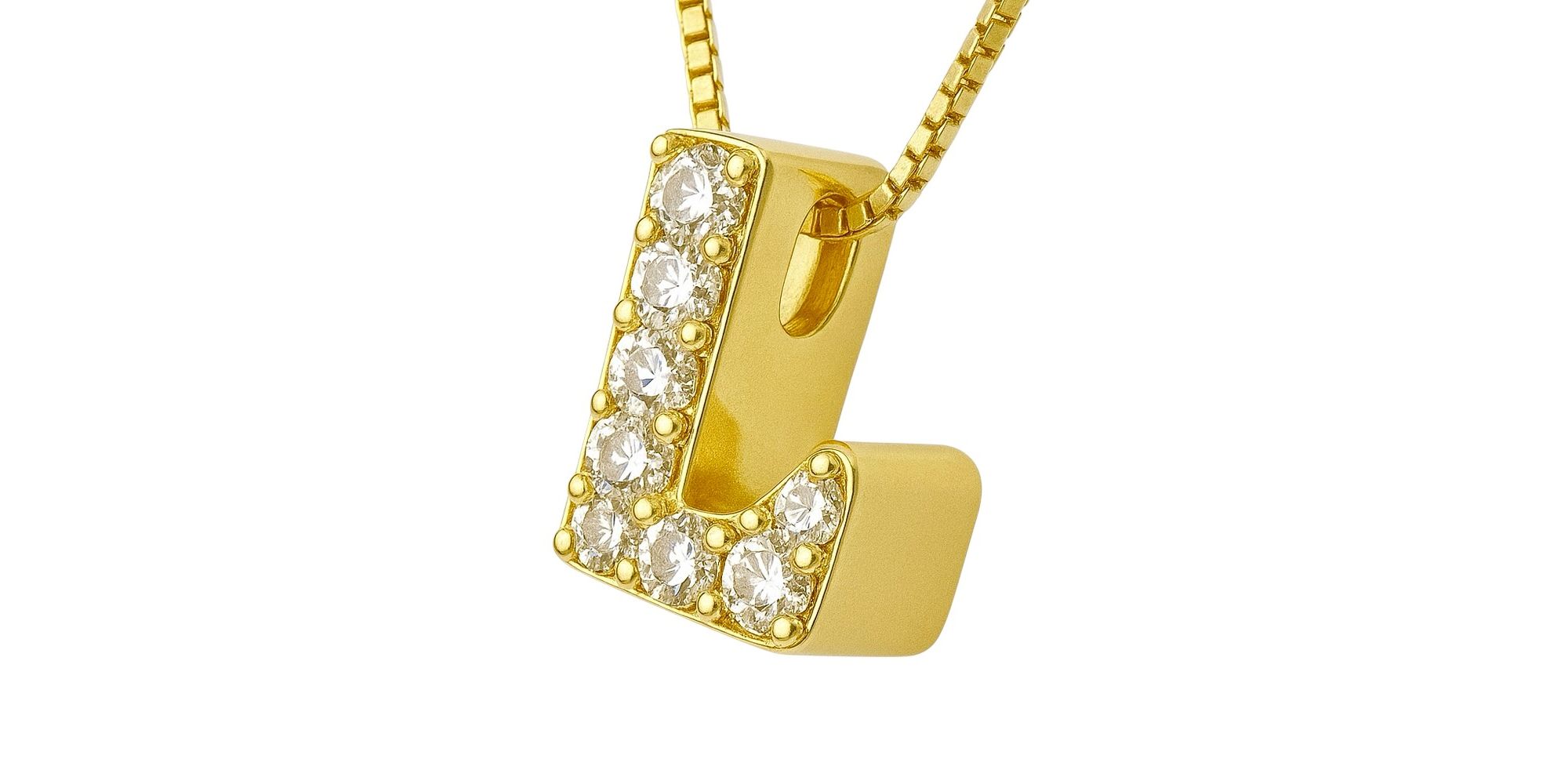 Pingente Letra L Cravejado Banhado a Ouro 18K