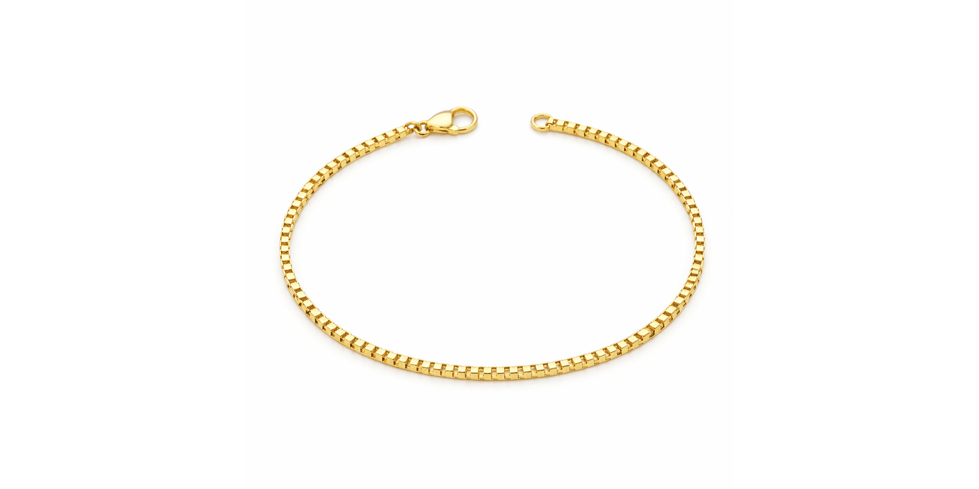 Pulseira Veneziana Fecho Lagosta Banhado a Ouro 18K