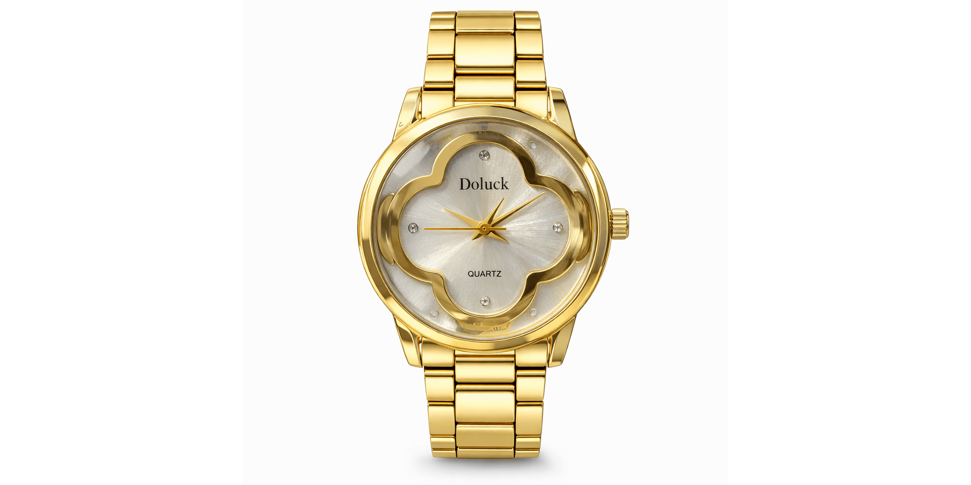 Relógio Trevo Redondo Aço Dourado