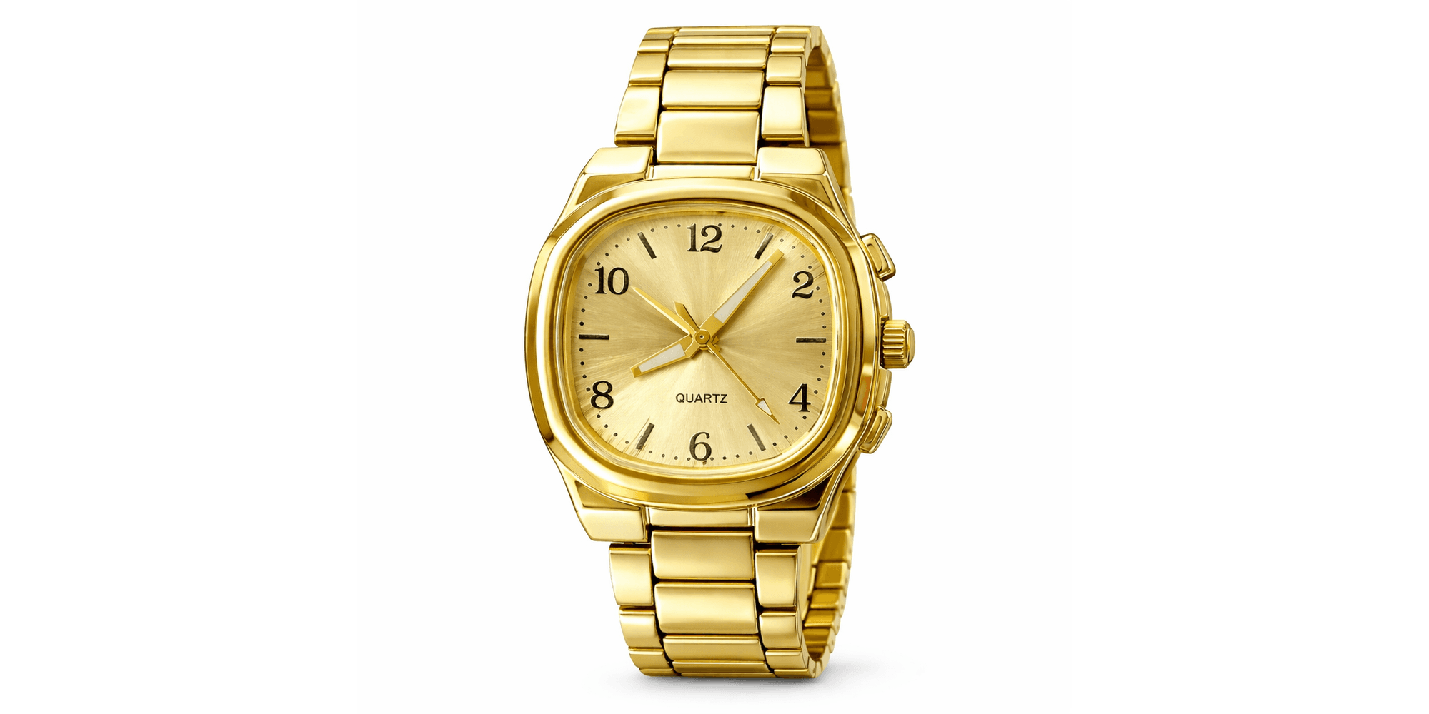 Relógio Quartz Quadrado Dourado AD 