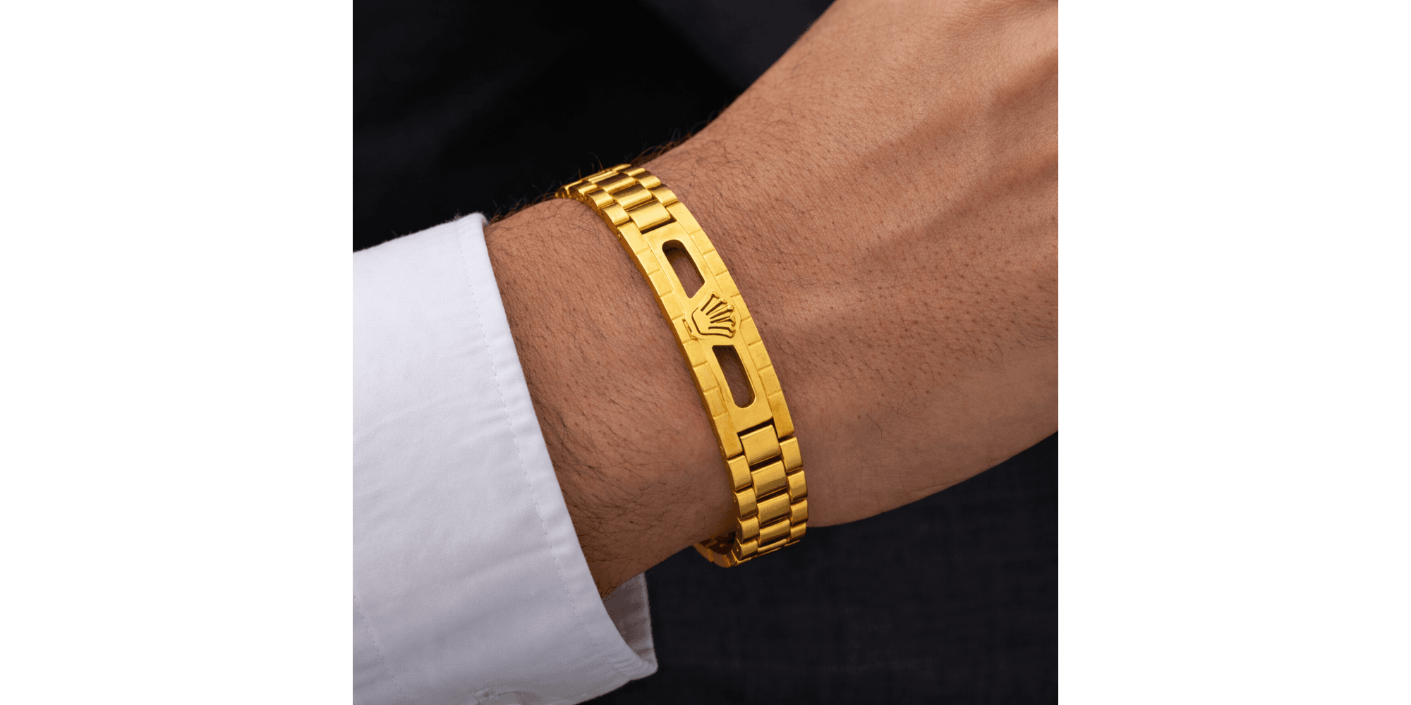 Pulseira Rolex Vazada 15 Milímetros Aço Dourado