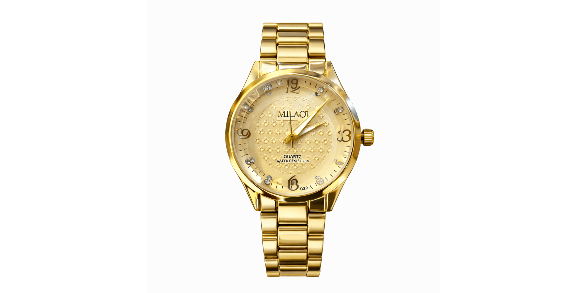 Relógio Milaqi Diamonts Pequeno Aço Dourado