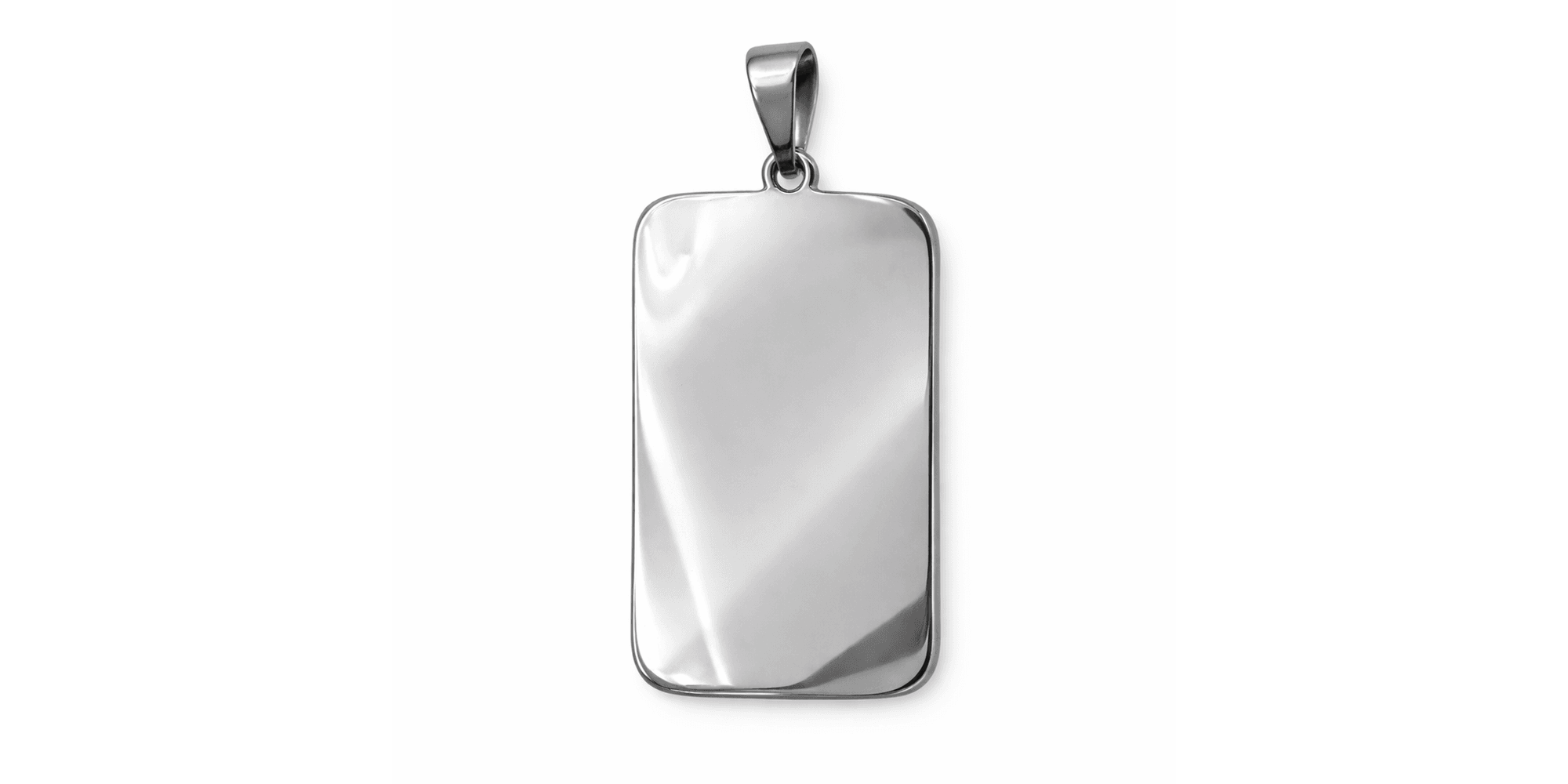 Pingente Placa Lisa Aço Inoxidável