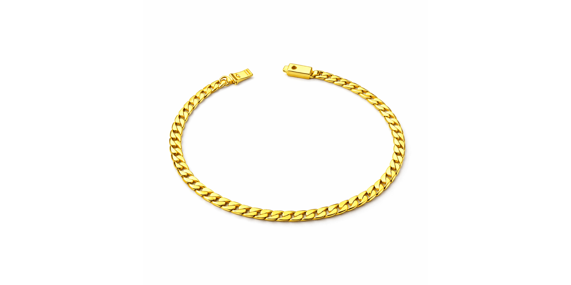 Pulseira Grumet Chapada Fecho Gaveta Banhado a Ouro 18K