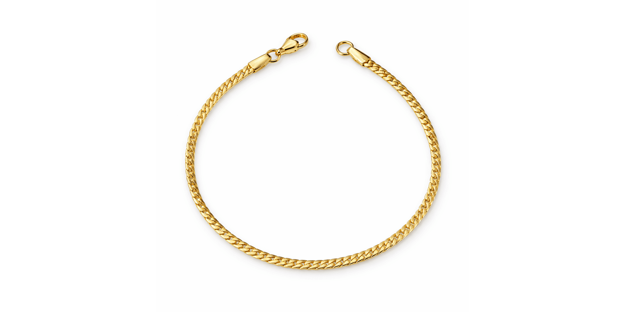 Pulseira Grumet Laminada Fecho Lagosta Banhado a Ouro 18K