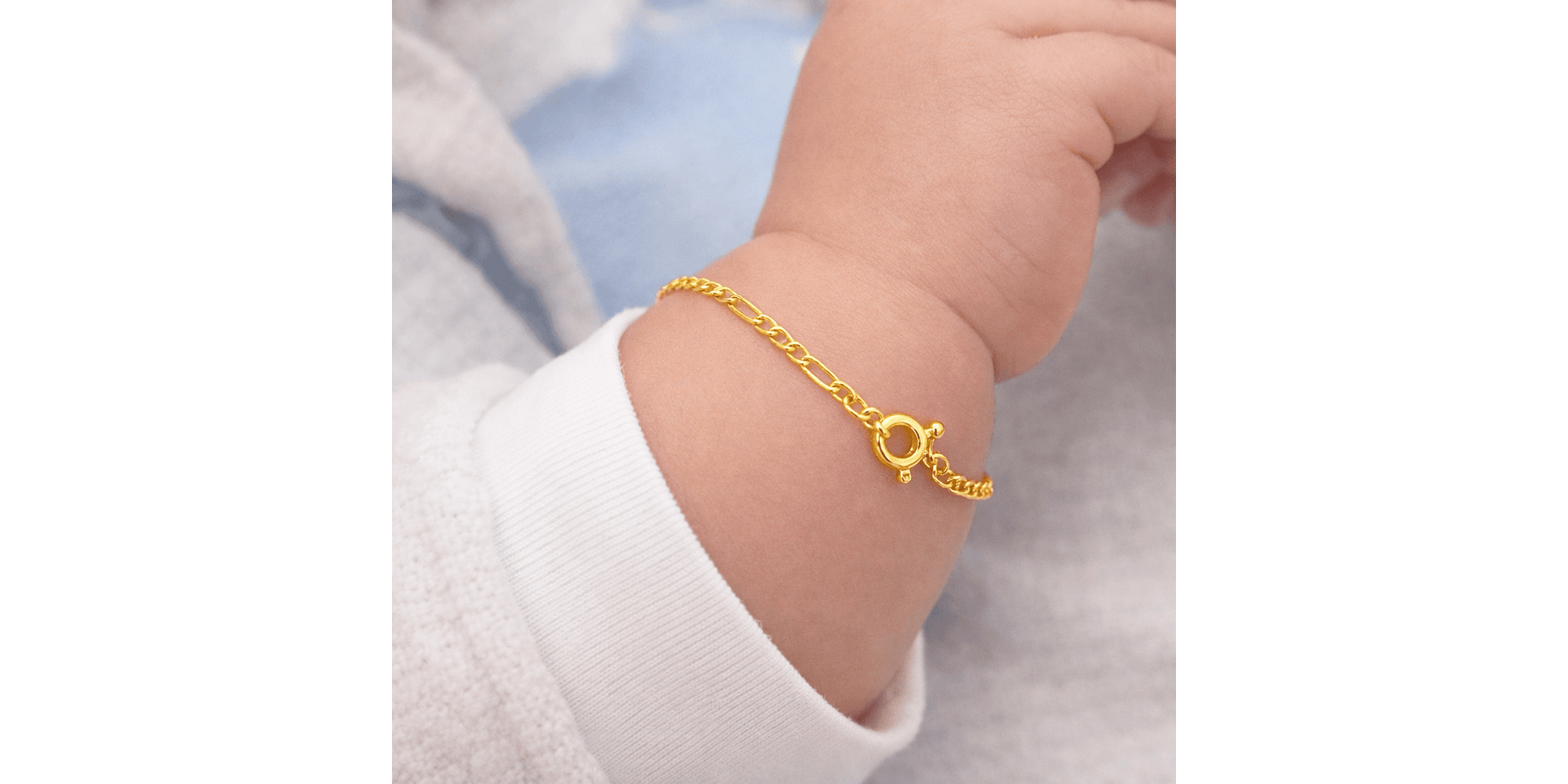 Pulseira Infantil Chapada Feho Boia Banhado a Ouro 18K