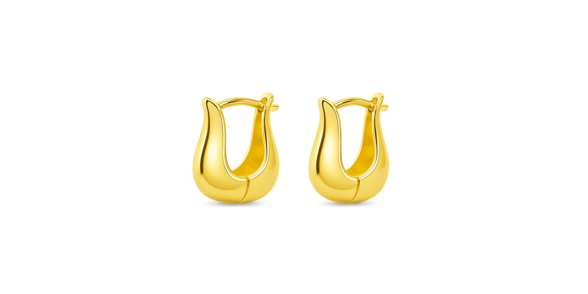 Brinco Gota Dupla Pequena Banhado a Ouro 18K