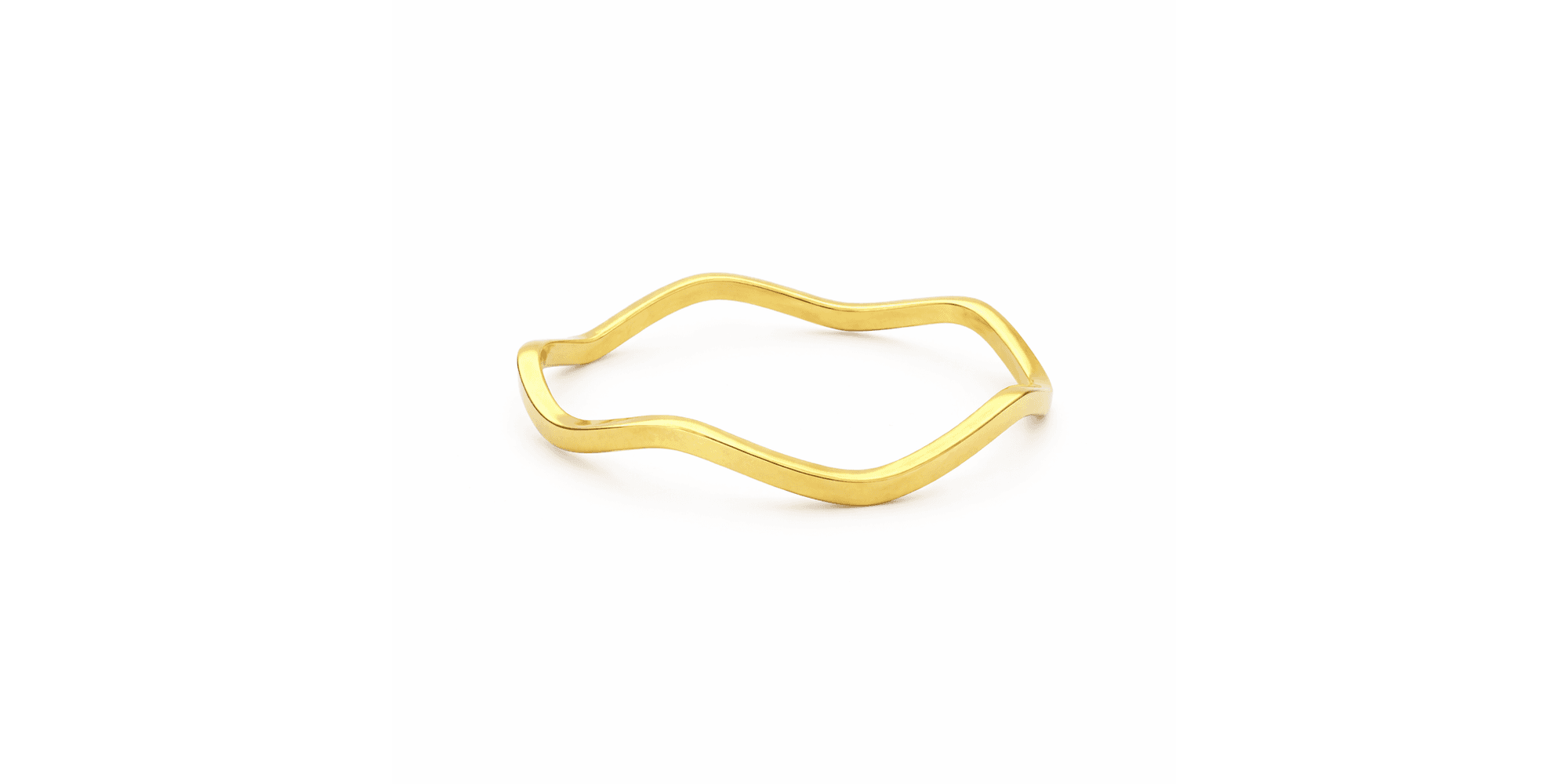 Anel Ondas Duo Aço Dourado