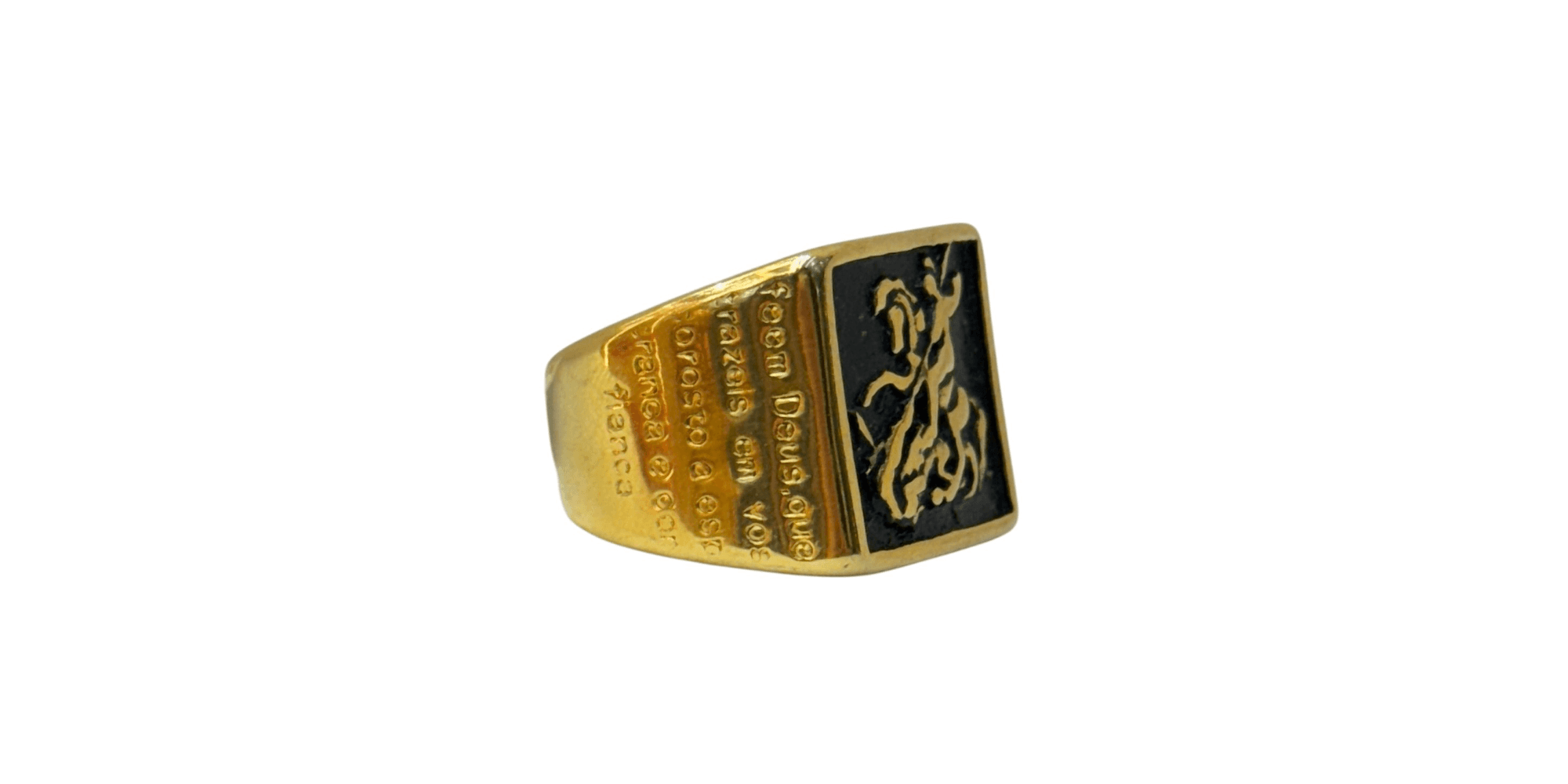 Dedeira São Jorge Quadrado Aço Dourado