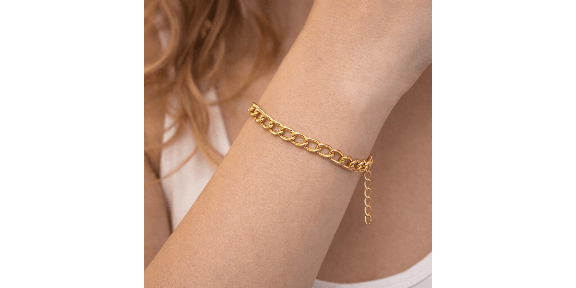 Conjunto Grumet Dois Elos Banhado a Ouro 18K