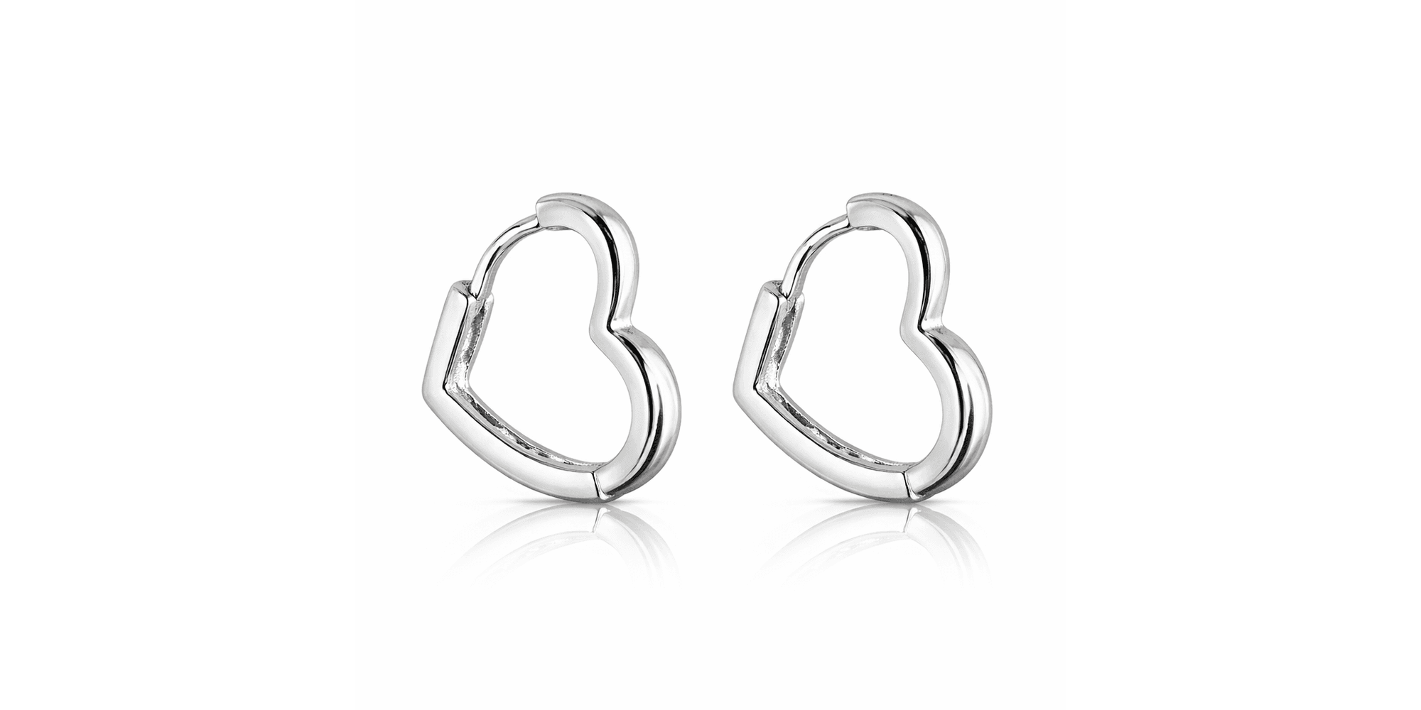 Brinco Argola Coração Banhado A Prata 925 