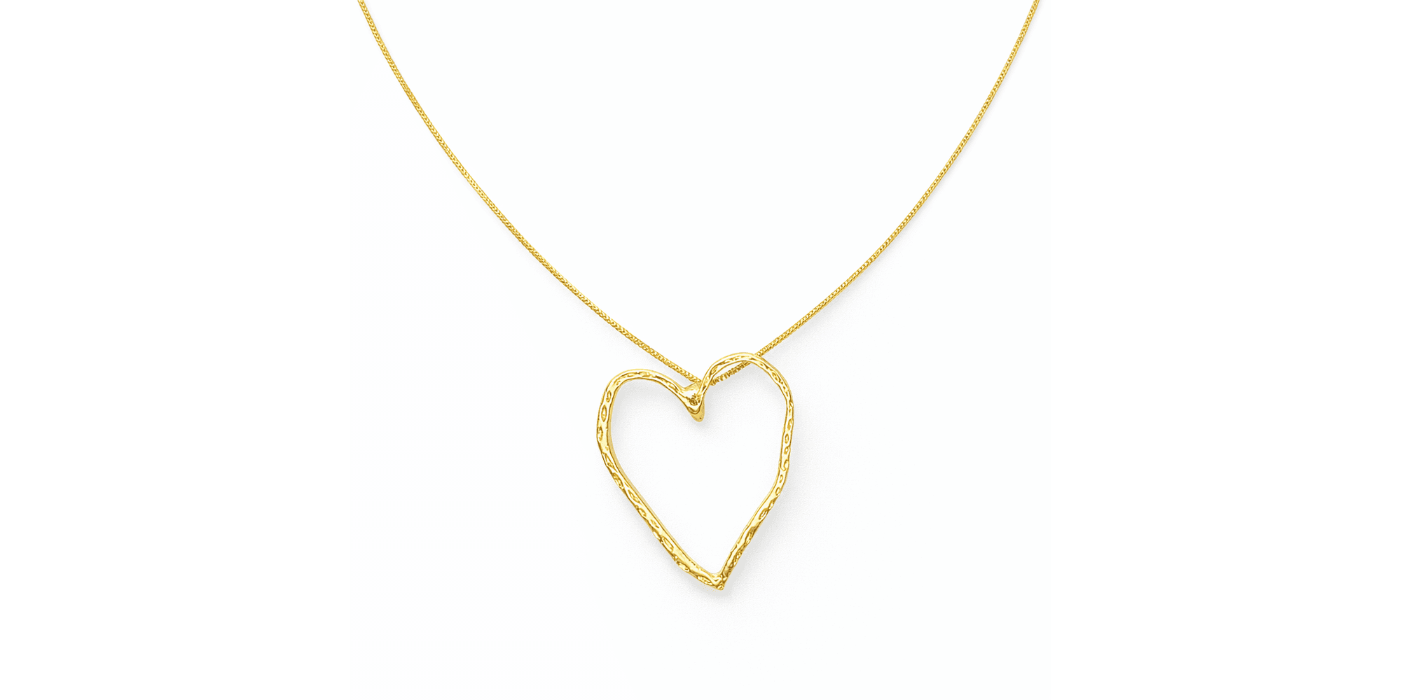 Colar Coração Torto Banhado A Ouro 18K