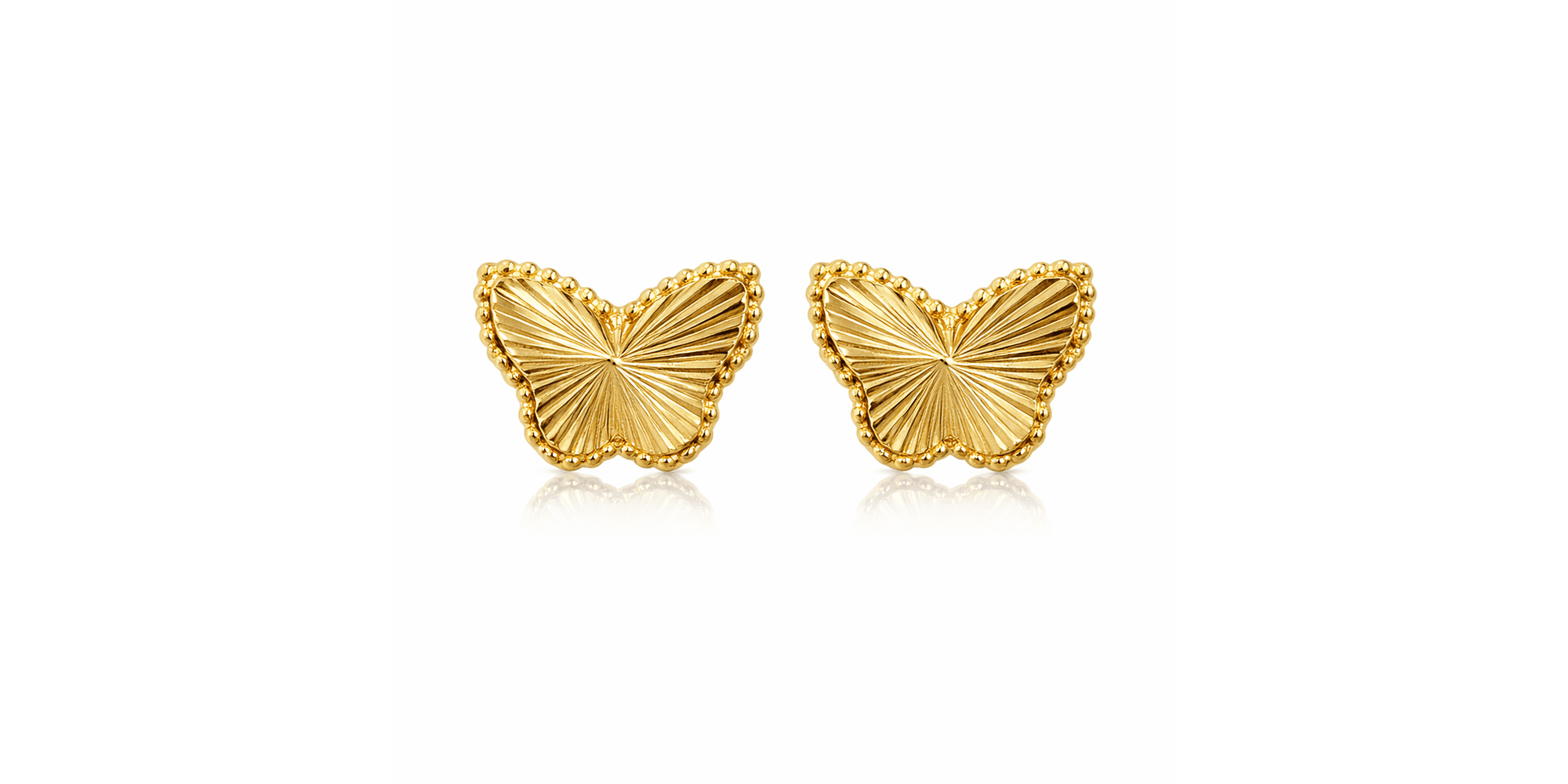 Brinco Borboleta Rajada Banhado a Ouro 18K