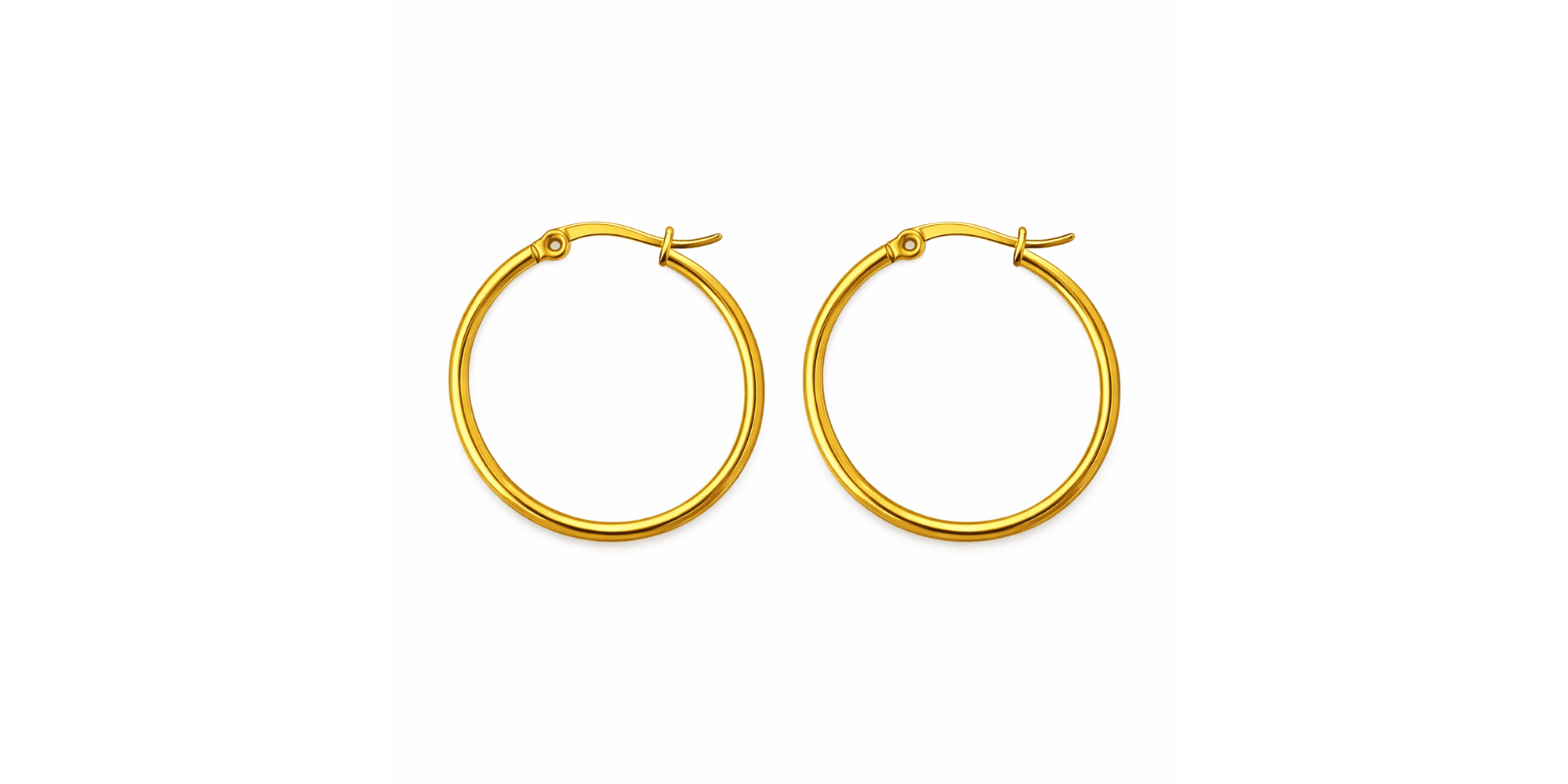 Brinco Argola Click Número 03 Aço Dourado 