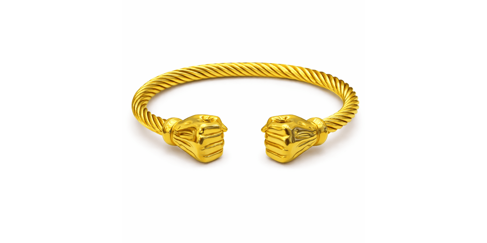 Pulseira Bracelete Duas Luva Box Aço Dourado.