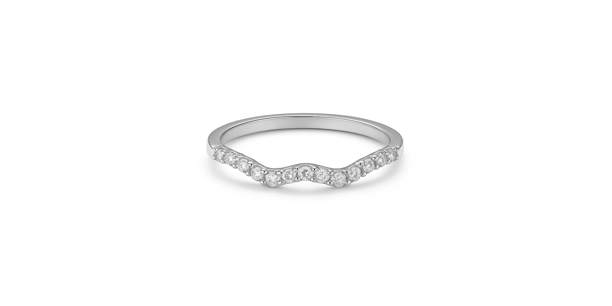 Anel Onda Cristal Cravejado Banhado a Prata 925