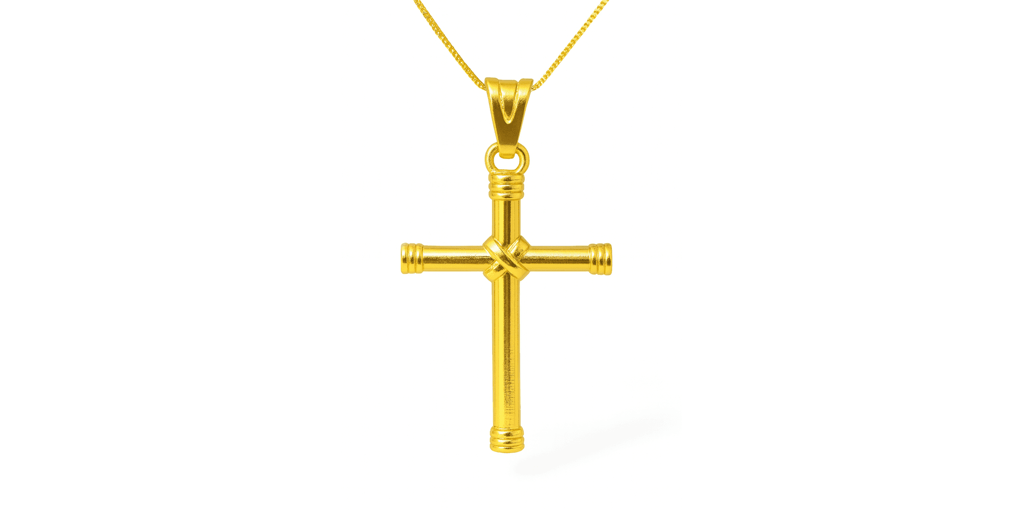 Pingente Zamac Cruz Banhado A Ouro 18k
