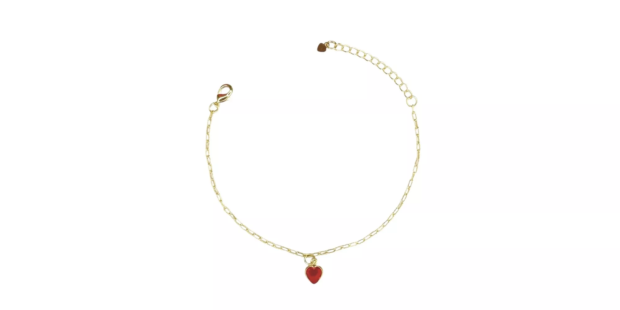 Pulseira Cartier Coração Vermelho Banhado a Ouro 18K