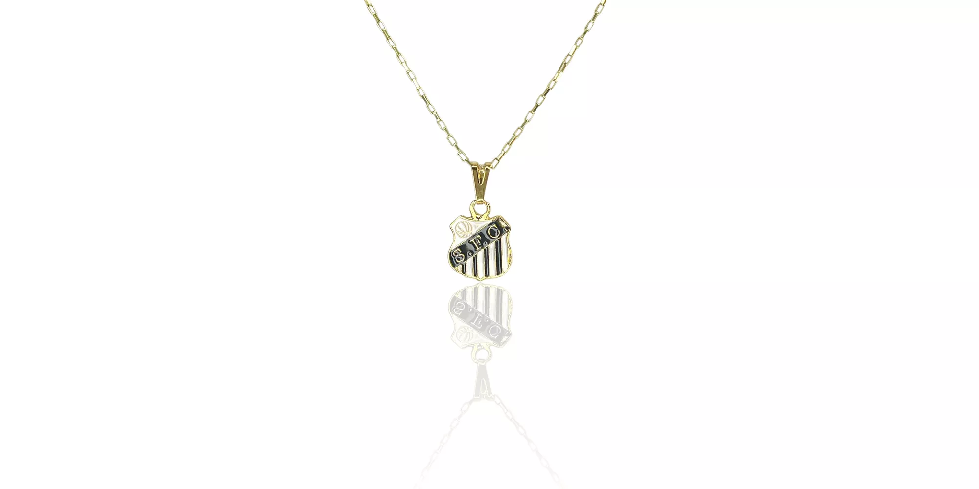 Pingente Santos Futebol Banhado A Ouro 18K