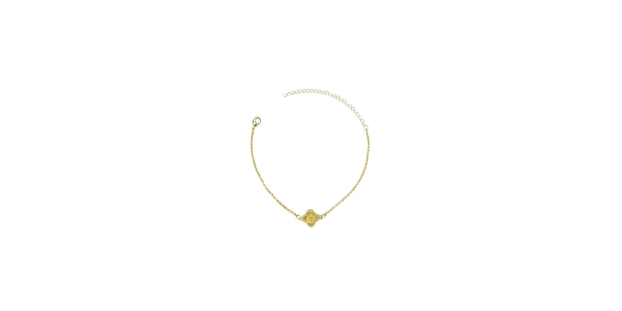 Pulseira Trevo Dourado Meio Banhado A Ouro 18K - 0... - RC JOIAS BY RUDI