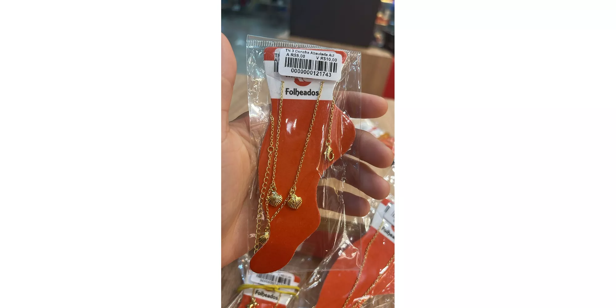Tornozeleira Três Conchas Abaulada Banhado A Ouro ... - RC JOIAS BY RUDI