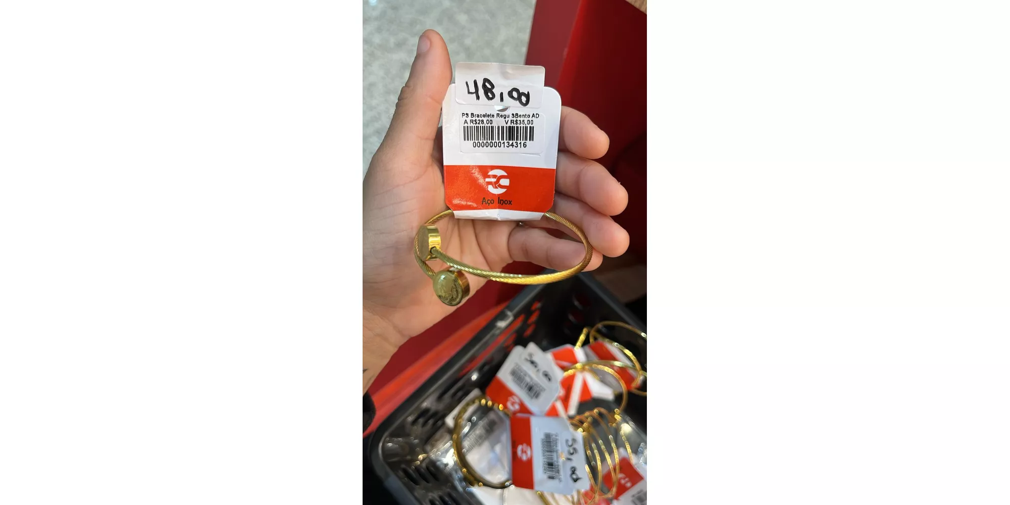 Pulseira Bracelete Regulável São Bento Aço Dourado... - RC JOIAS BY RUDI