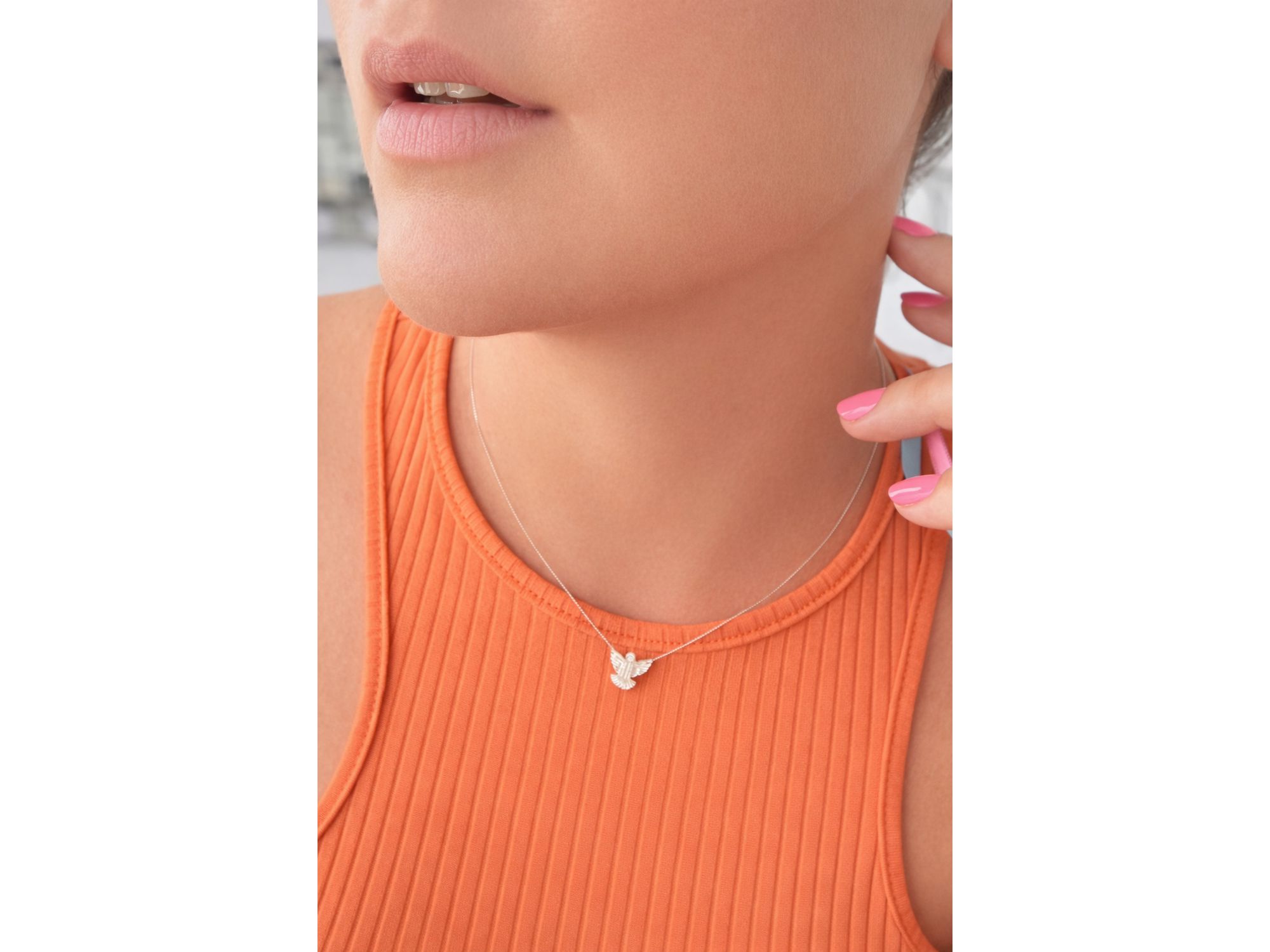 colar espirito santo madreperola nylon - Vértice Acessórios