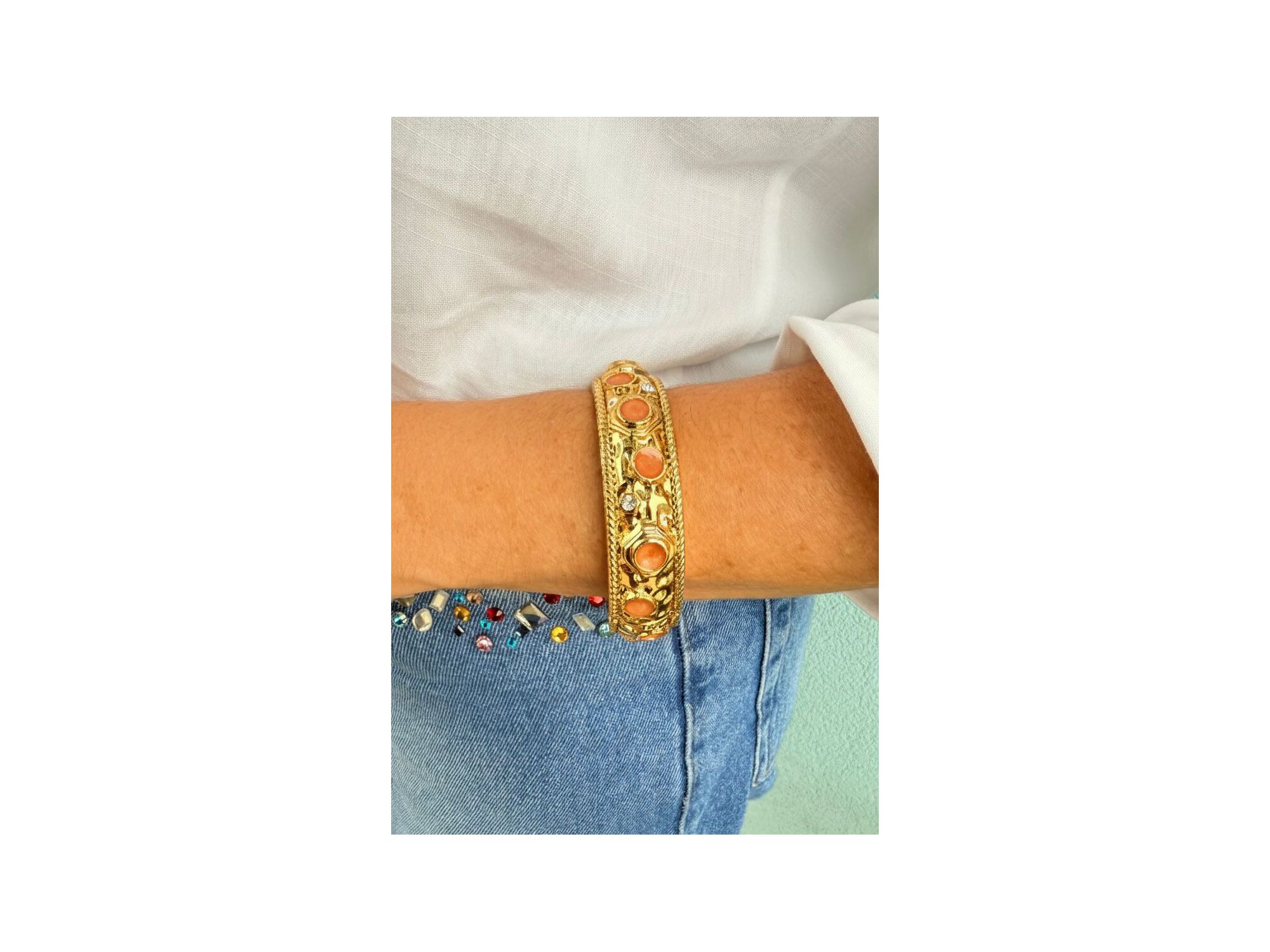 Bracelete Orgânico com Caramelo - Vértice Acessórios