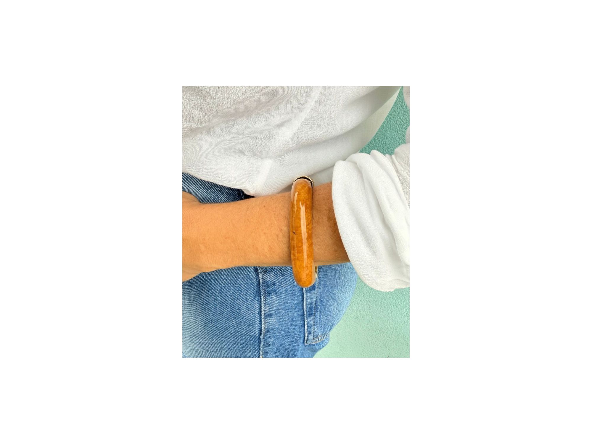 Bracelete Acrílico Caramelo Premium - Vértice Acessórios