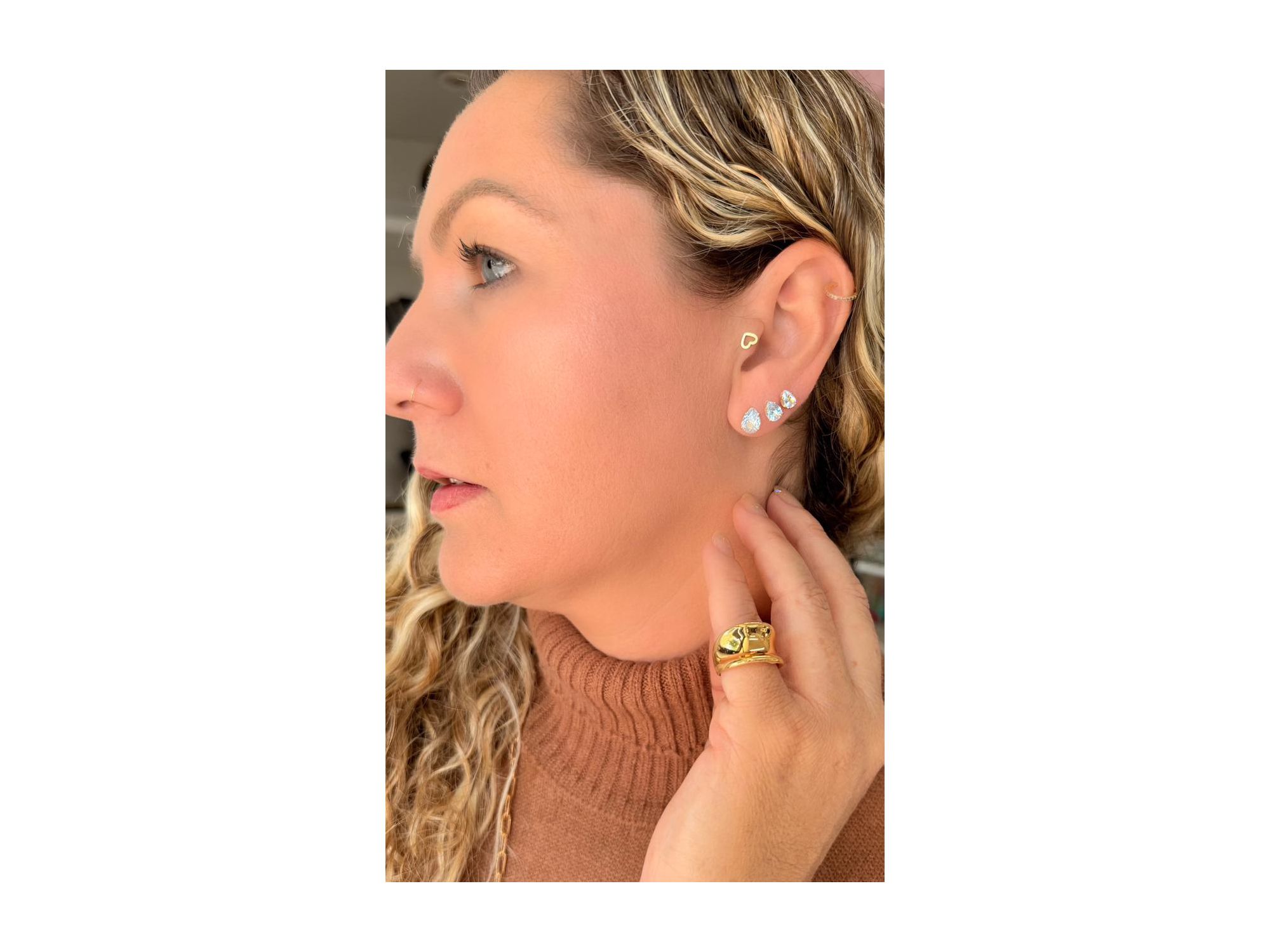 Trio Zircônia Gota Caixa Semijoia - Vértice Acessórios