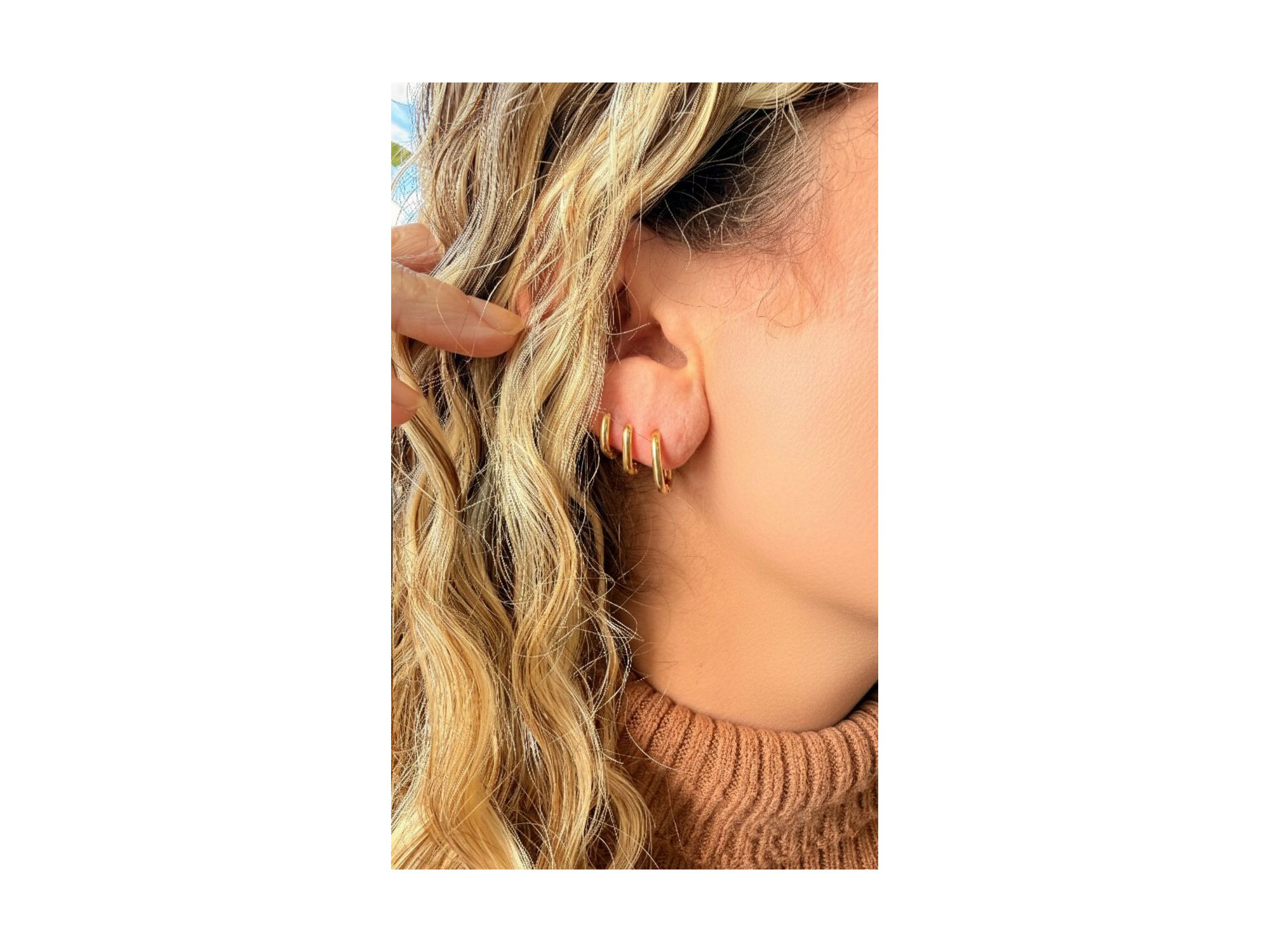 Trio Argola Quadrada Semijoia - Vértice Acessórios