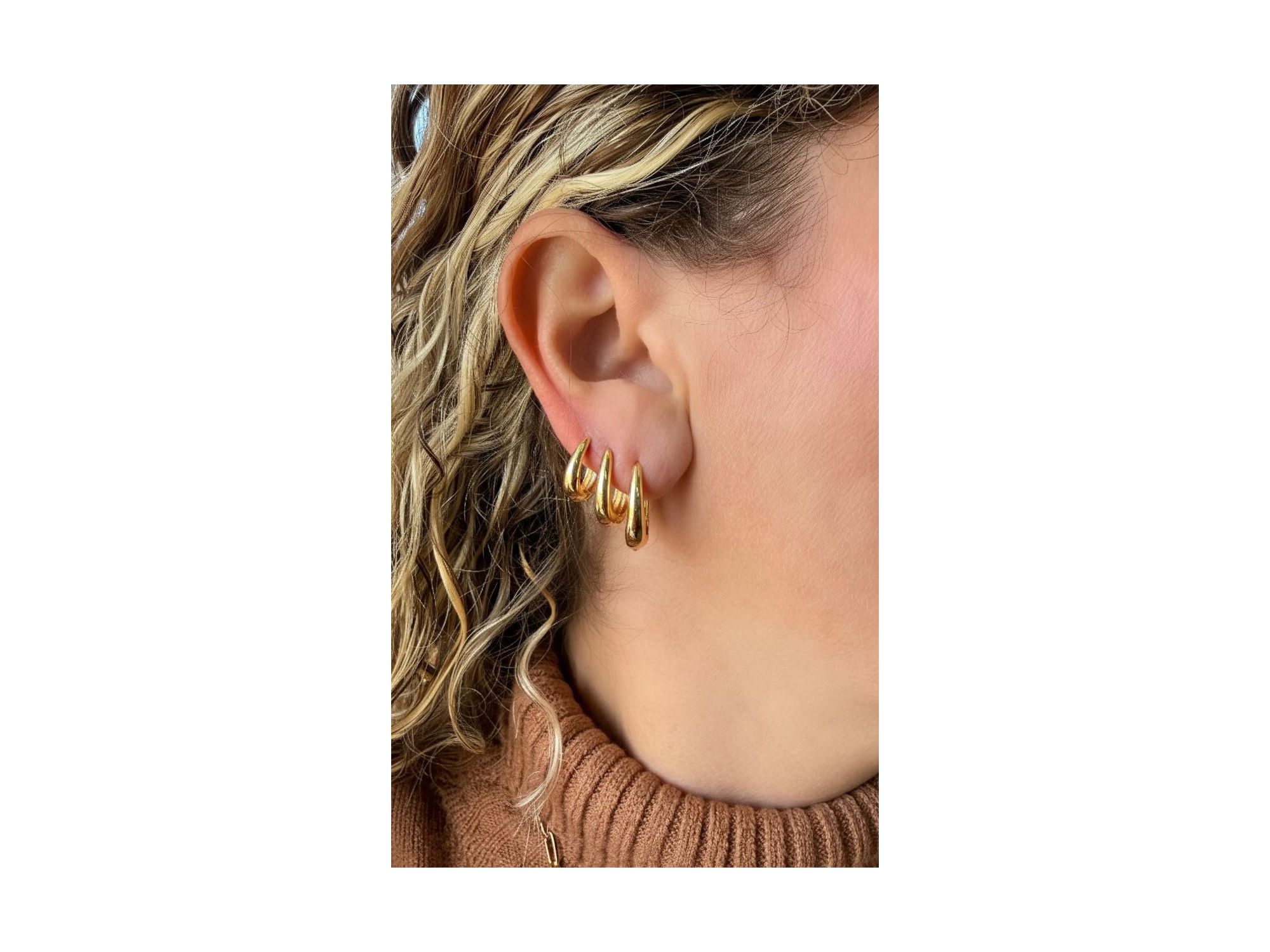 Trio Argolas Oval Semijoia - Vértice Acessórios