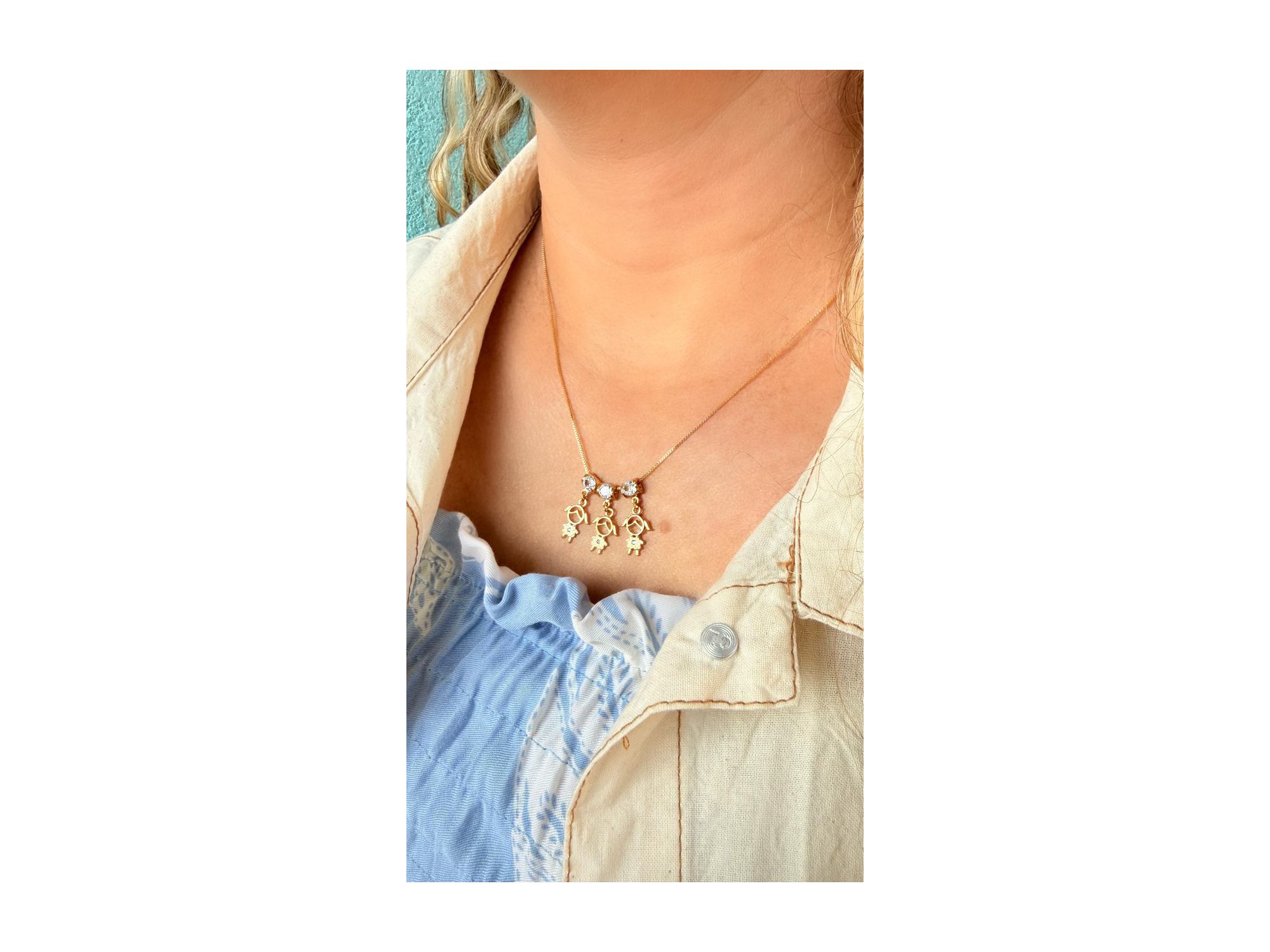 Colar Com 3 Filhos Zircônia - Vértice Acessórios