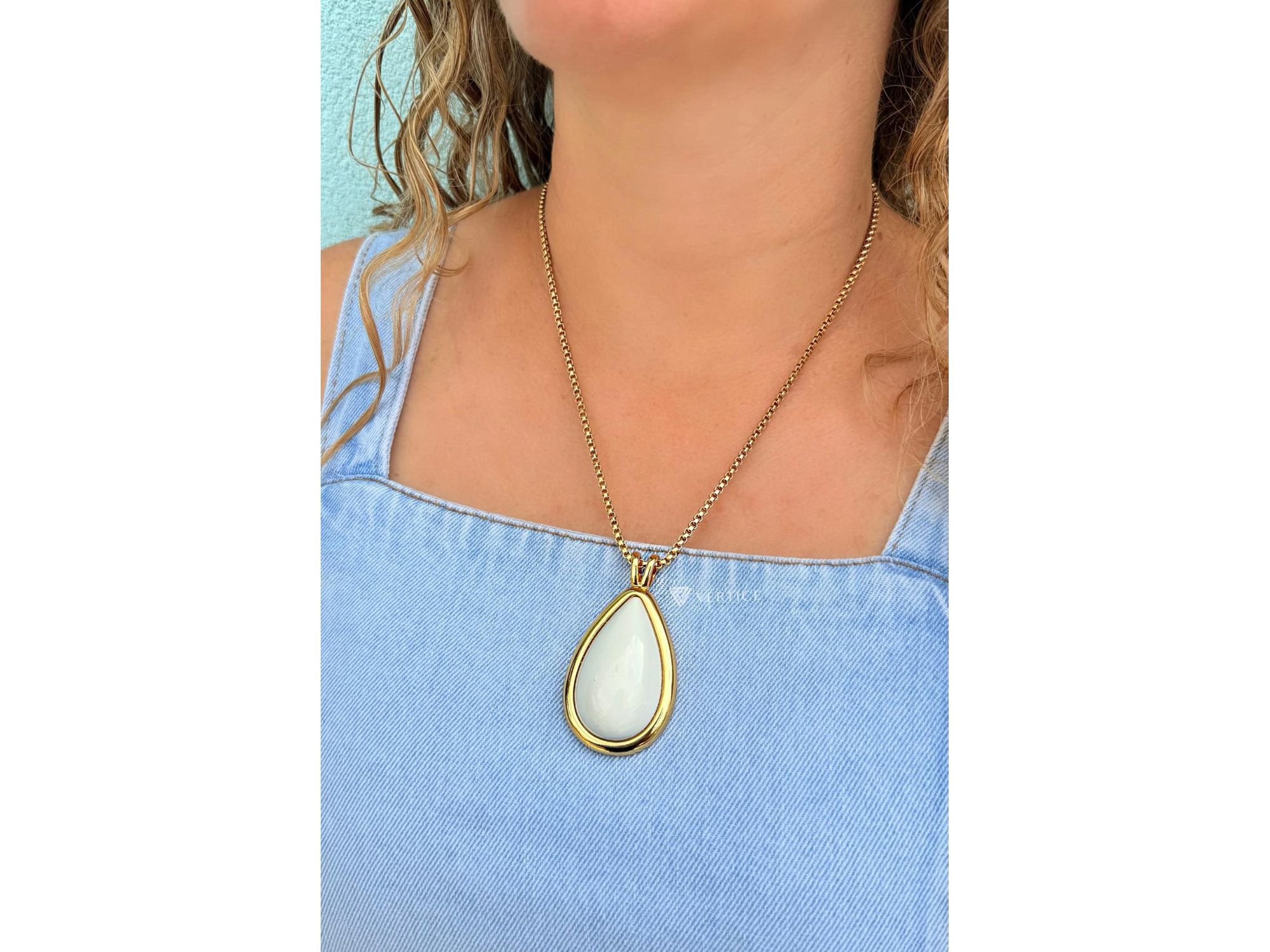 Colar Premium Gota Branco - Vértice Acessórios