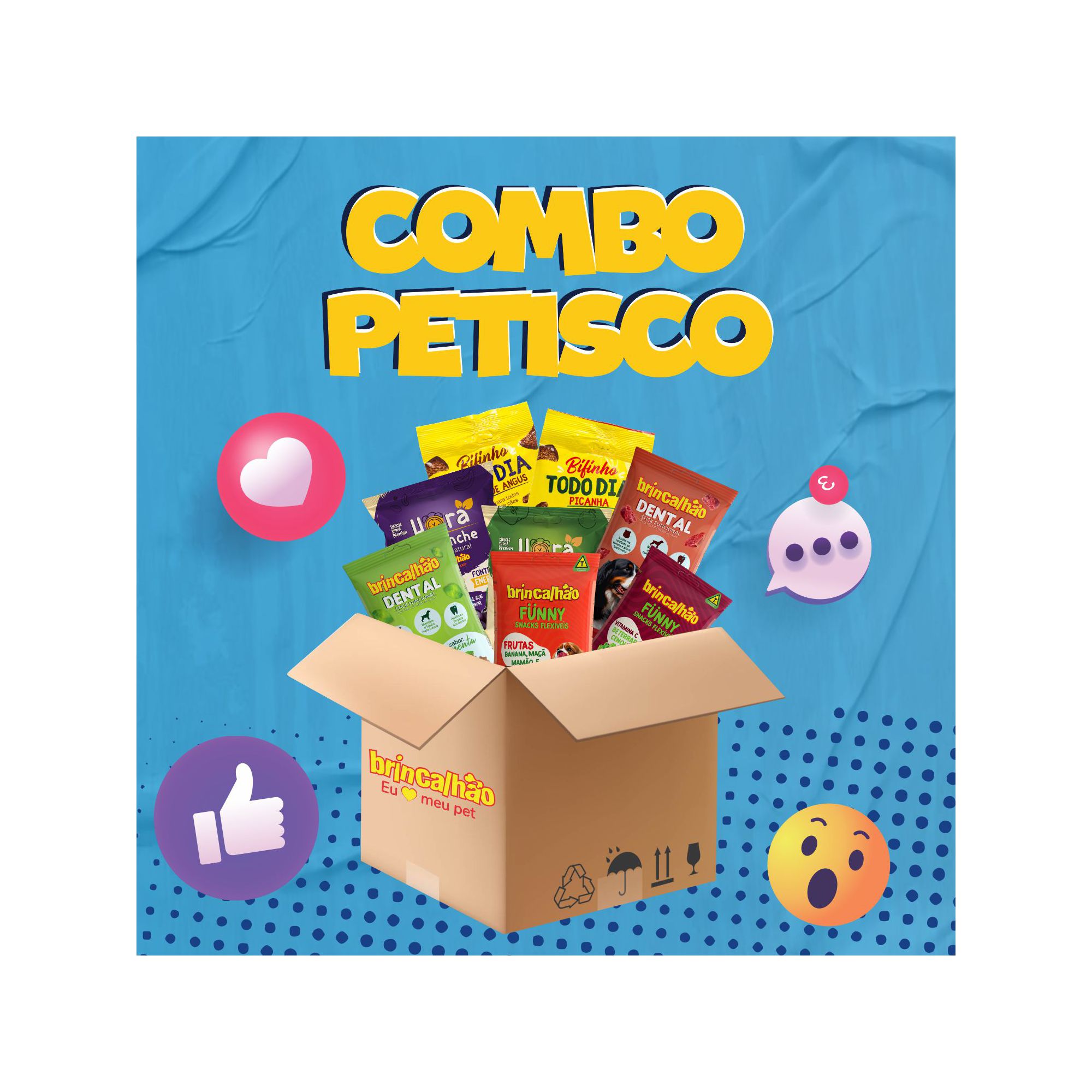 Kit Petiscos e Bifinhos para Cachorro Mix de linhas Hora do Lanche e Todo Dia 