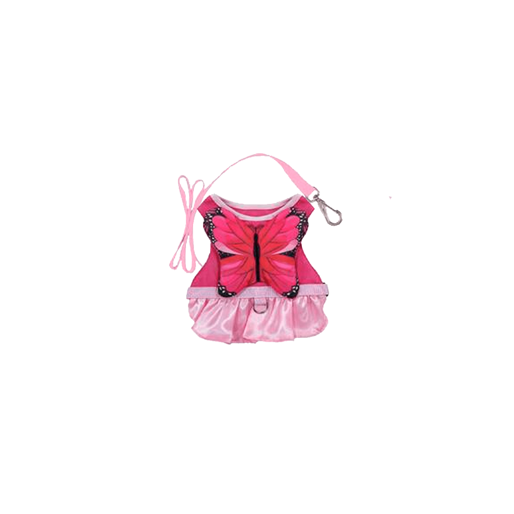 PEITORAL PET BORBOLETA ROSA