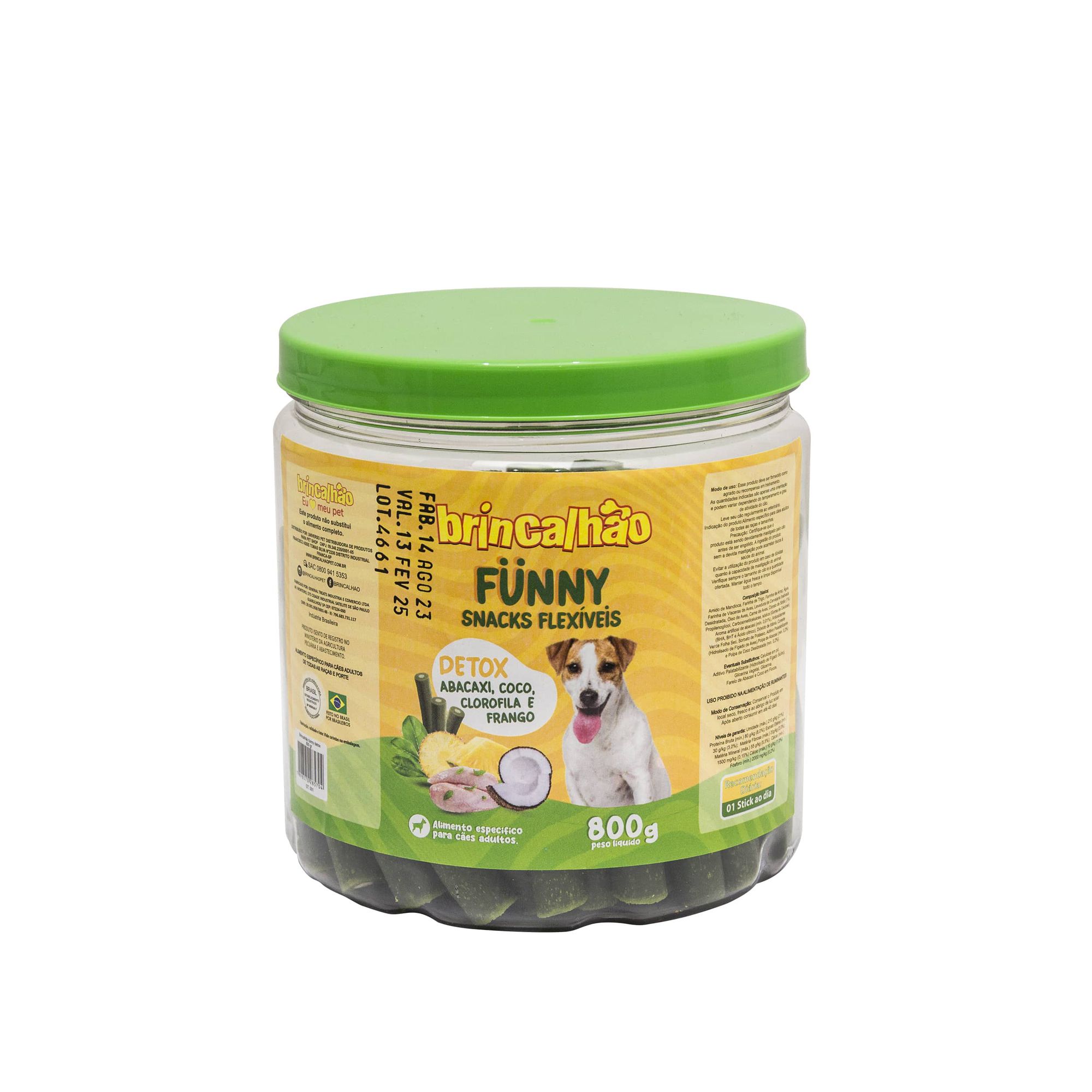  Petisco Para Cachorro Tipo Funny Detox Brincalhão 800G