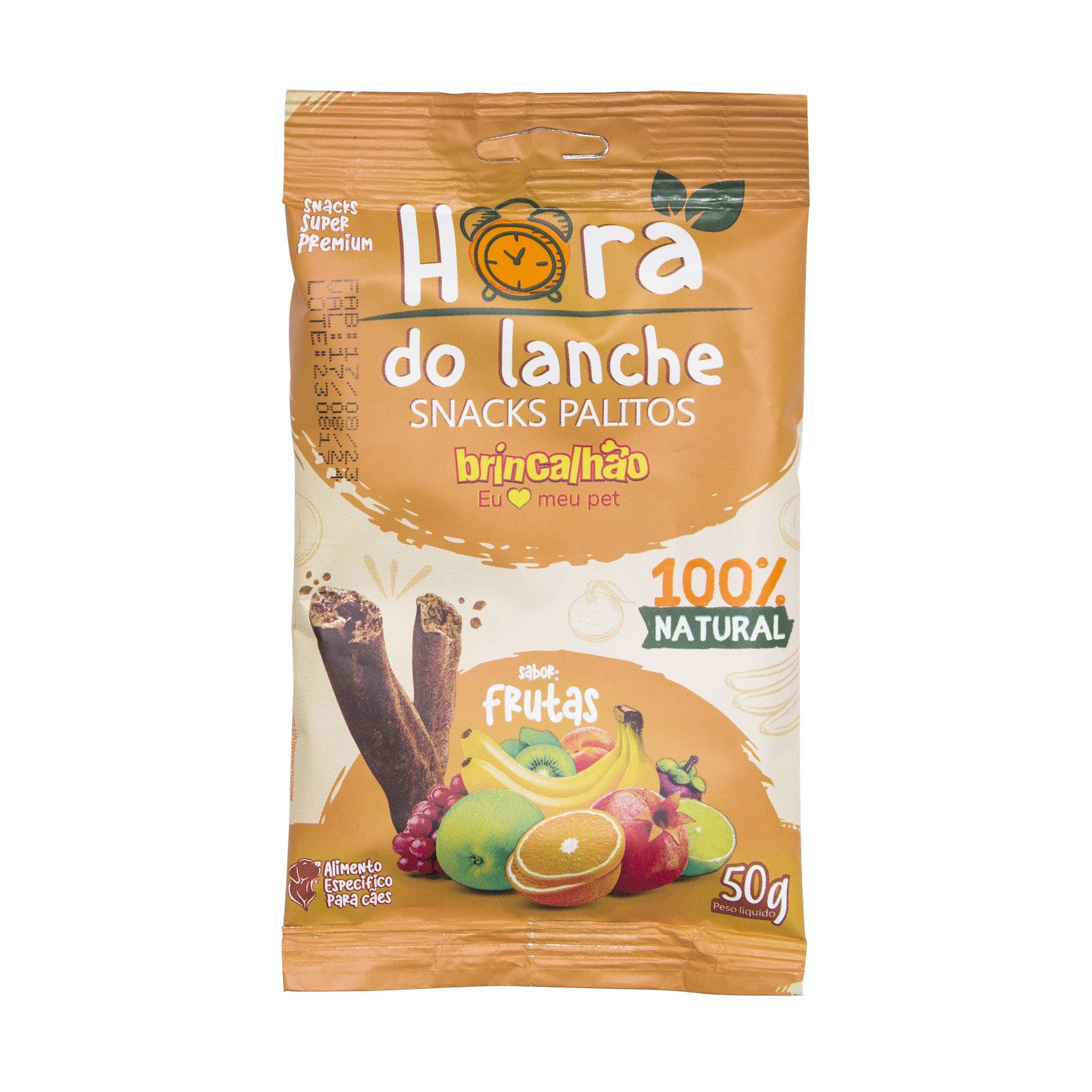 Petisco para Cachorro - Tipo Snacks Palitos Brincalhão Hora Do Lanche Mix de Frutas 50g