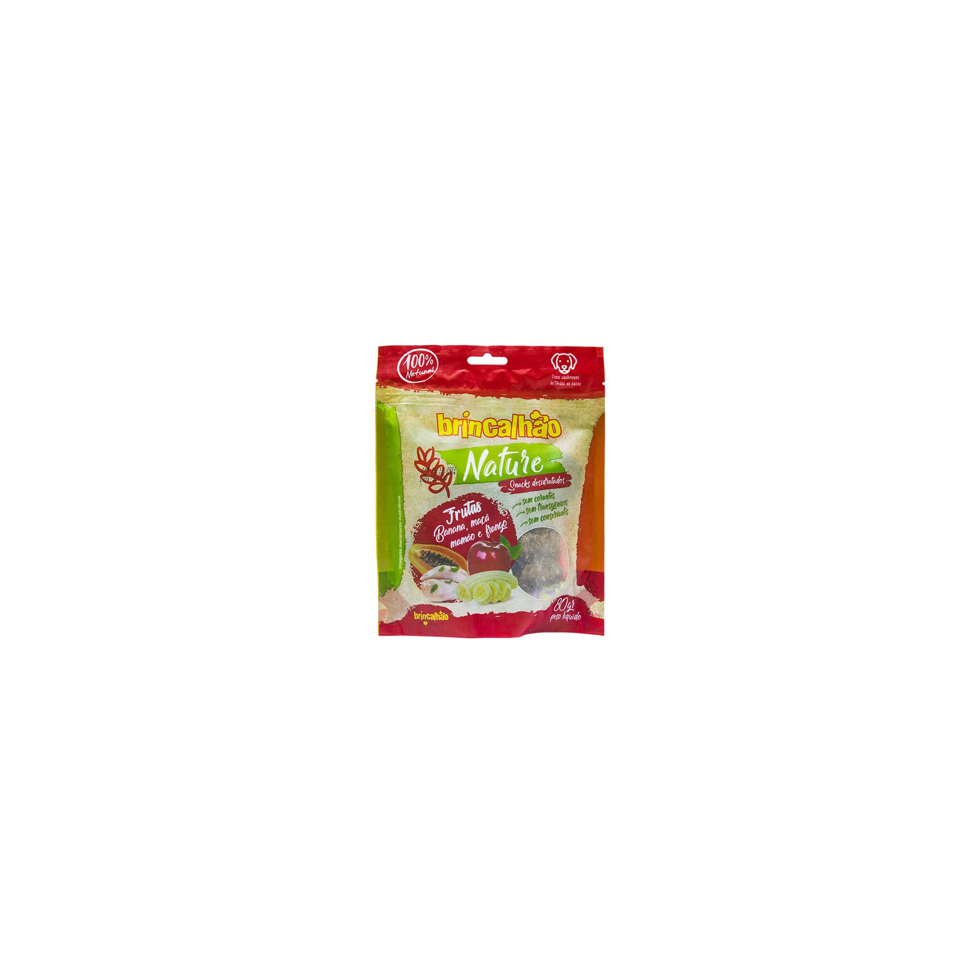 Petisco Natural Para Cachorro Tipo Snacks Nature Brincalhão Frutas 80g