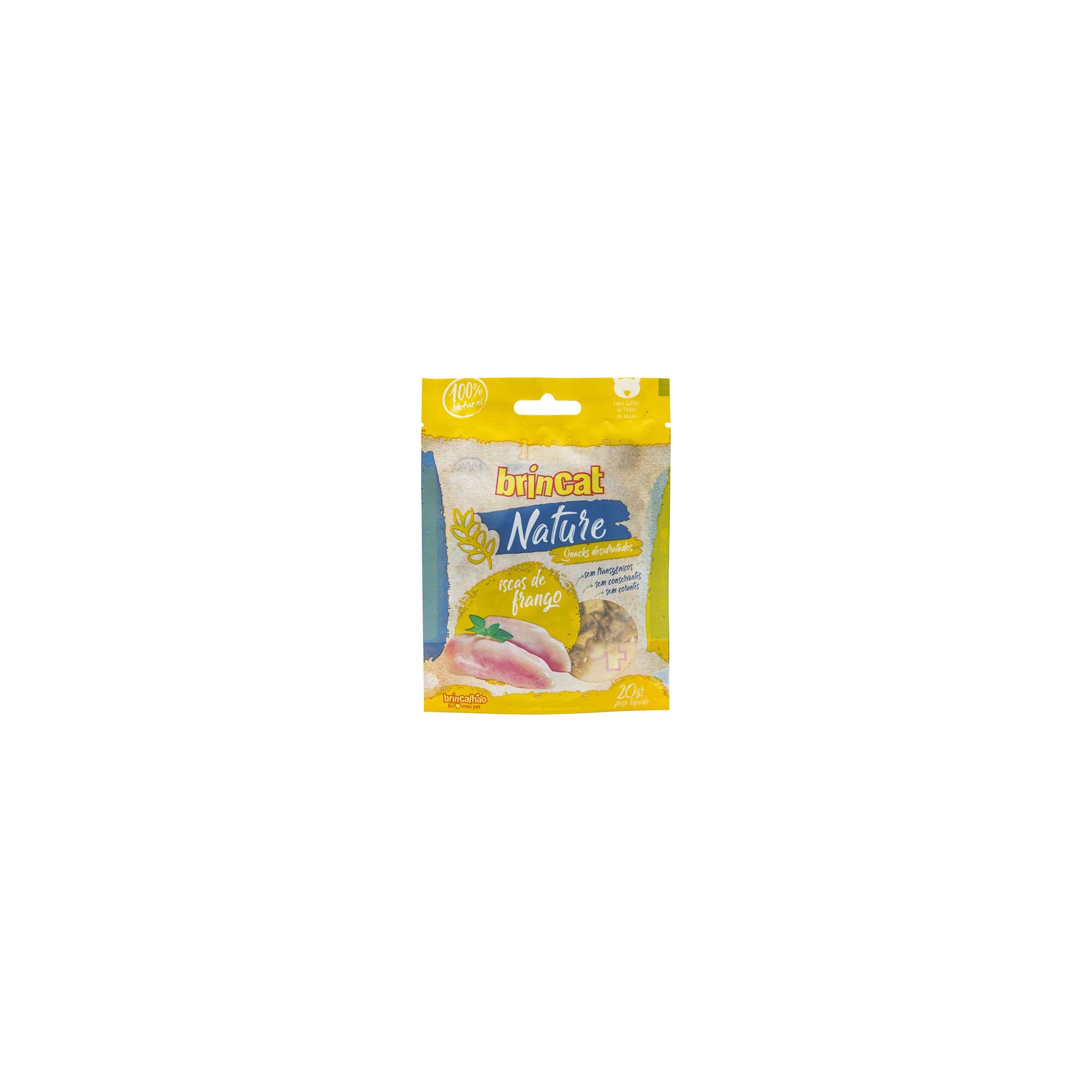 Petisco Natural para Gatos Tipo Snacks Nature Brincat Iscas De Frango 20G