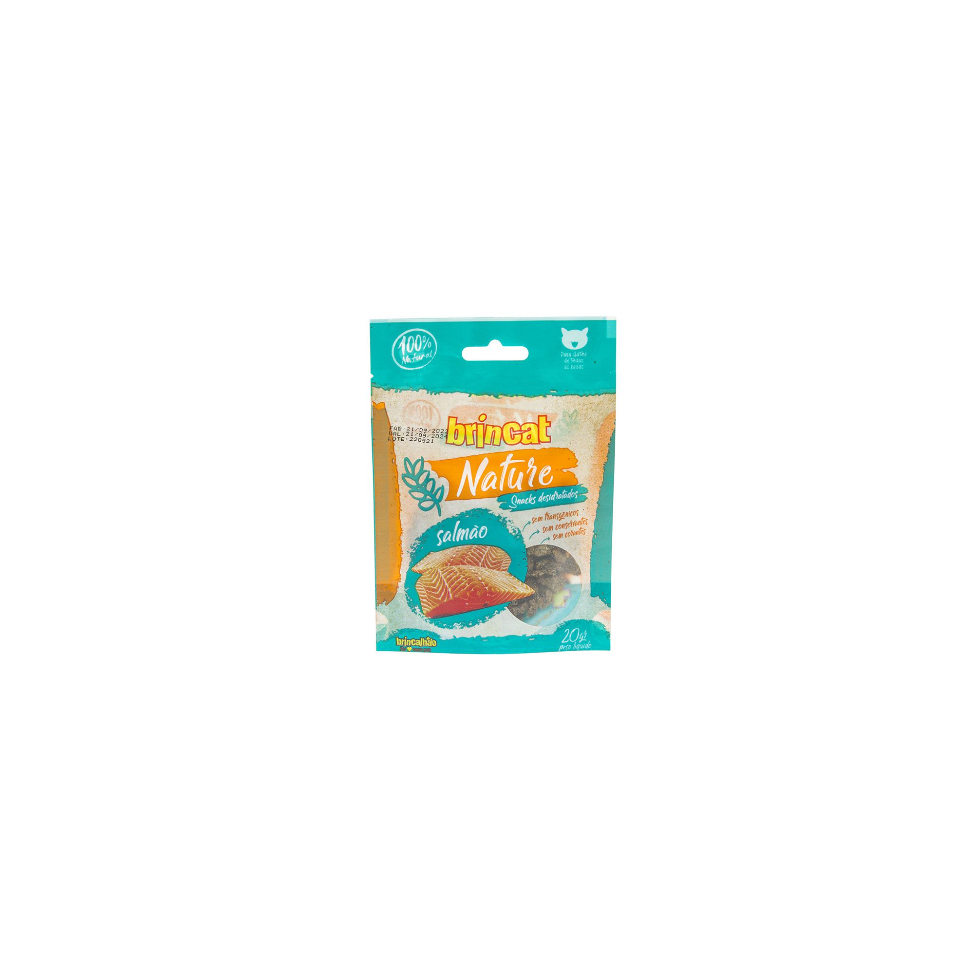 Petisco Natural para Gatos Tipo Snacks Nature Brincat Salmâo 20G