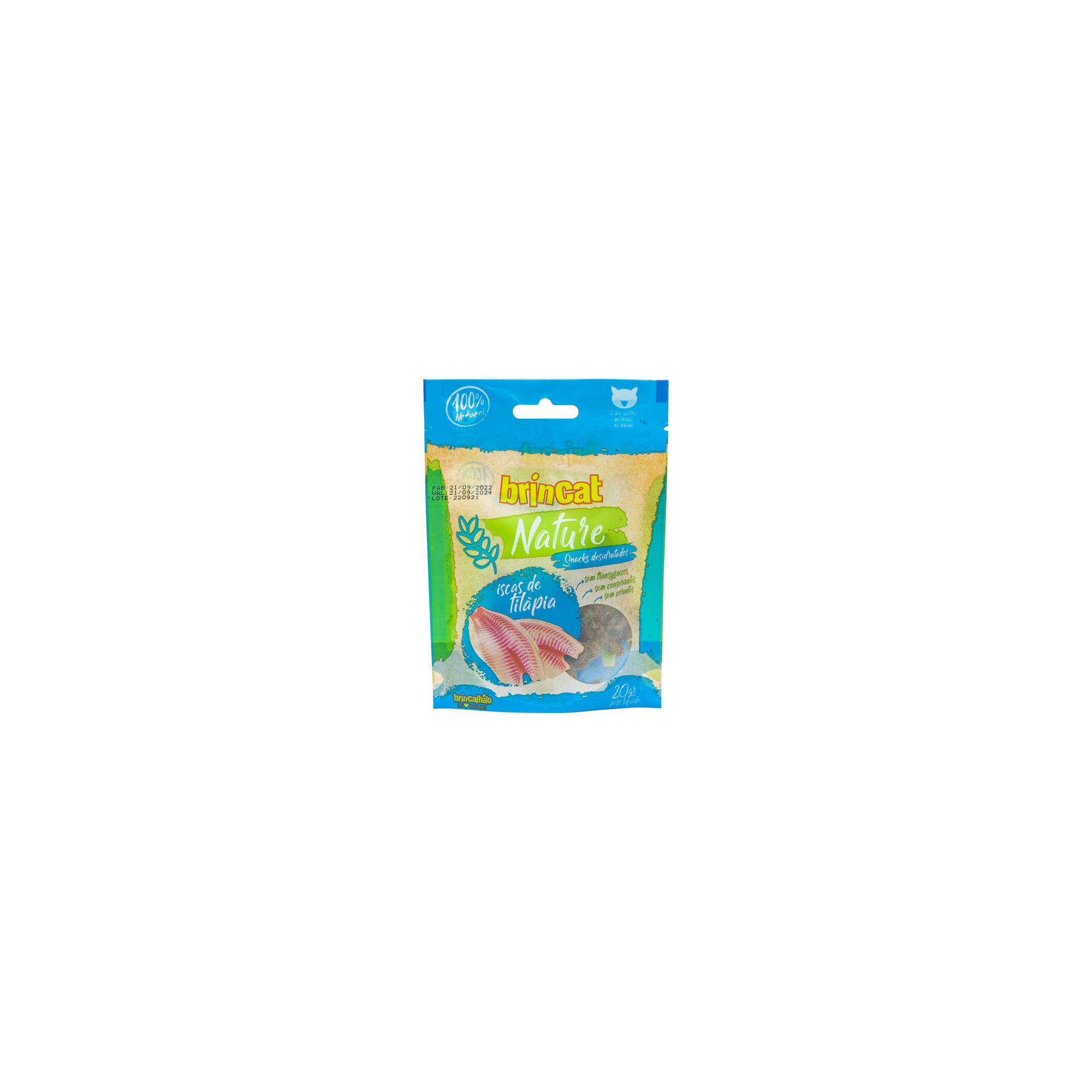 Petisco Natural para Gatos Tipo Snacks Nature Brincat Iscas De Tilapia 20g