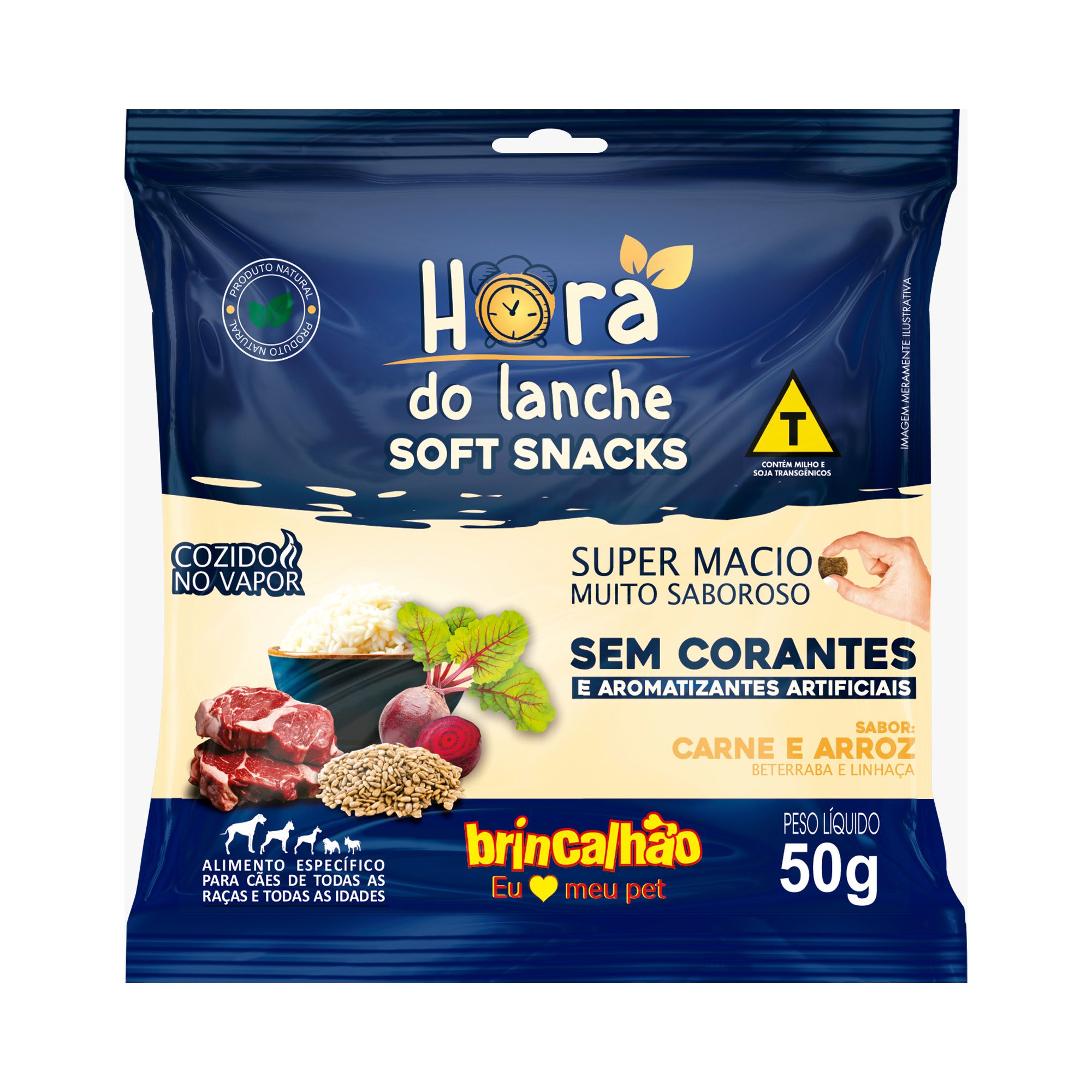 Bifinho Soft Snacks Carne Brincalhão Hora do Lanche 50g Lanche Macio e Saudável