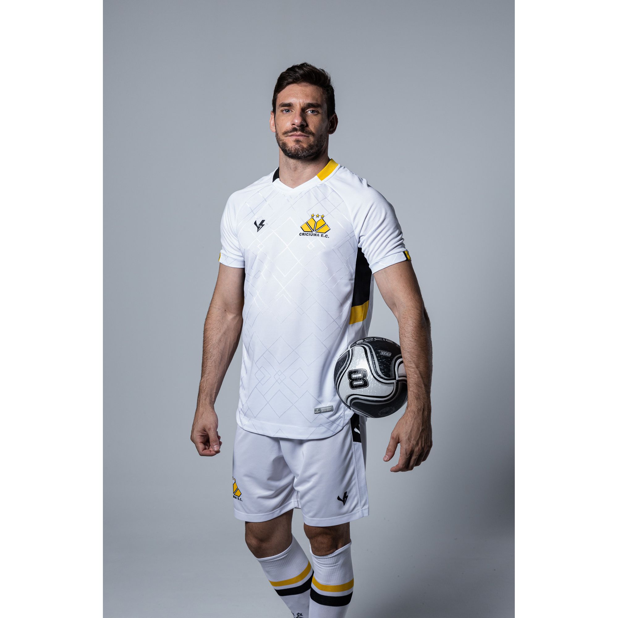 Camisa Masculina Jogo 2 Criciúma 2023 Branca Volt Tigre Maníacos