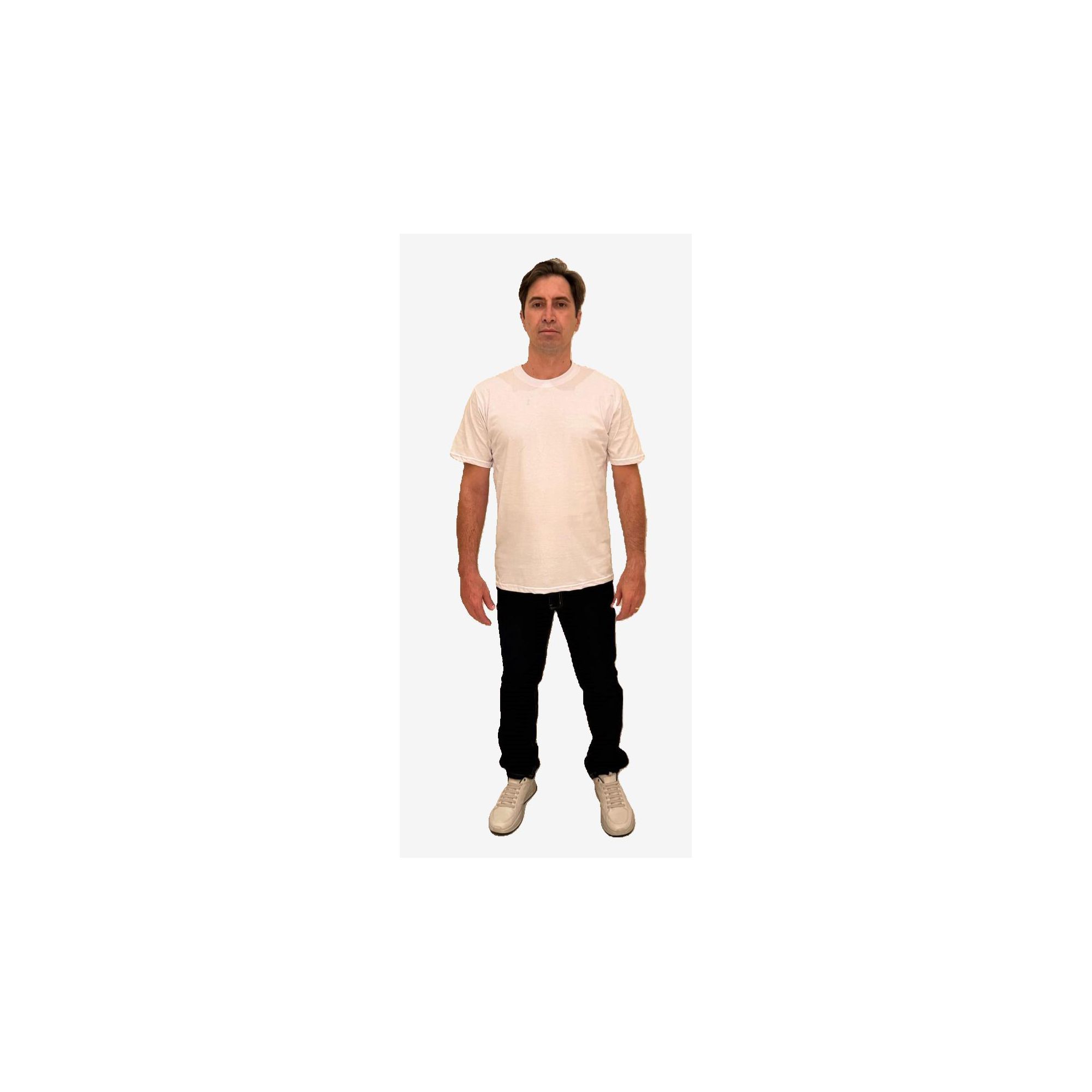 Camiseta Masculina Básica Branca Algodão 30.1