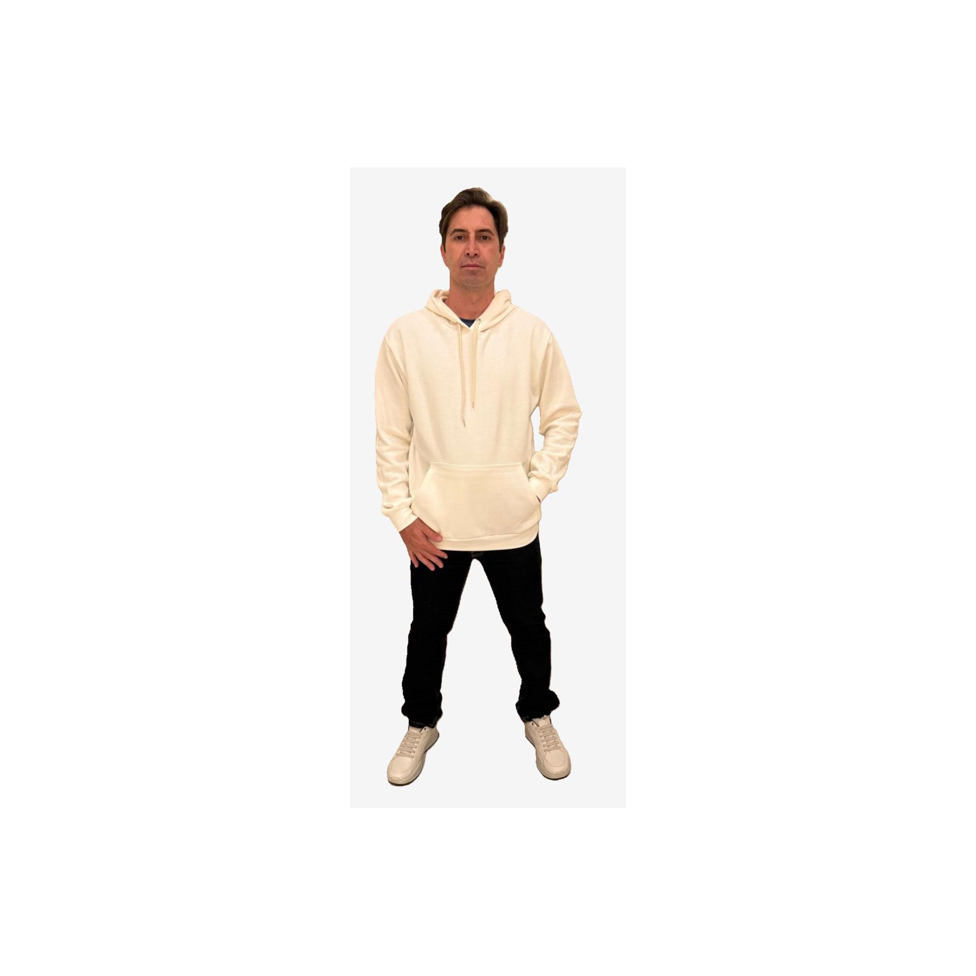 Moletom Masculino Off White Canguru Com Capuz